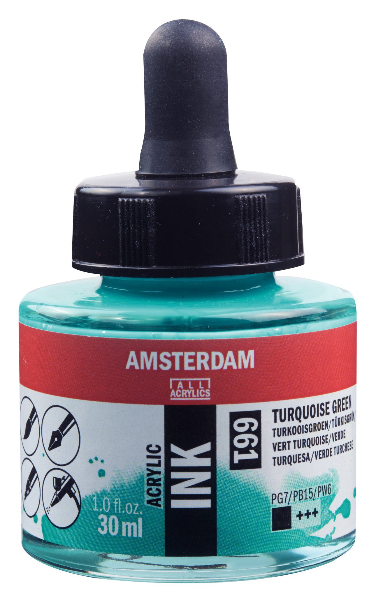 Amsterdam Acrylic Ink Bottle 30 ml Turquoise Green