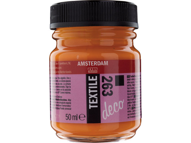 Amsterdam Acrylics Textile Paint Opaque Orange 50ml
