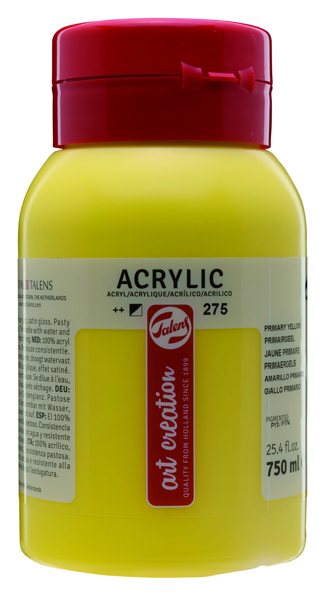 Talens Art Creation Acrylic Colour Jar 750 ml Primary Yellow