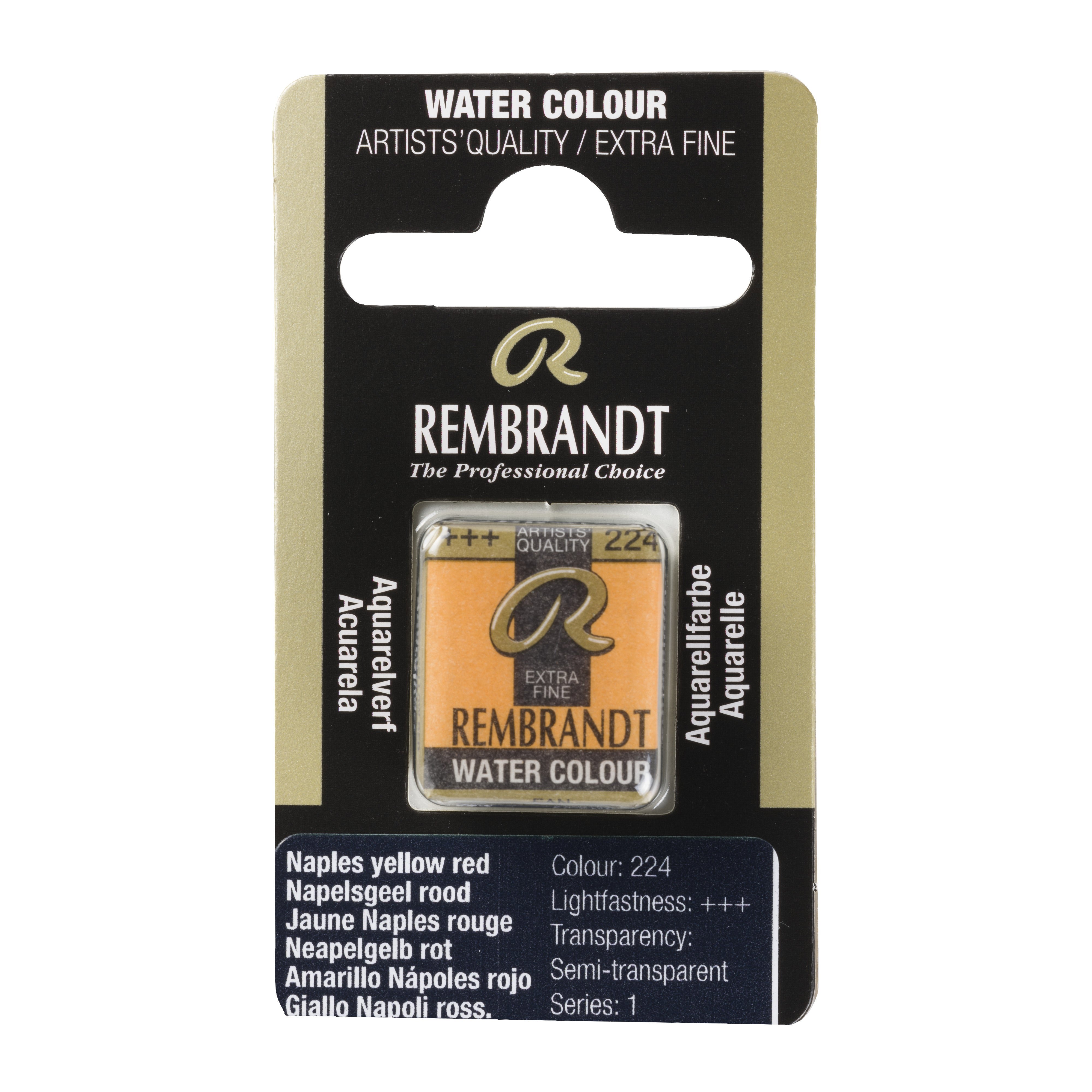 Rembrandt Watercolour Pan B Naples Yellow Red 1 piece