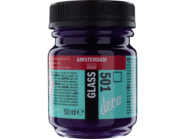 Amsterdam Acrylics Glass Paint Light Blue Cyan 50ml