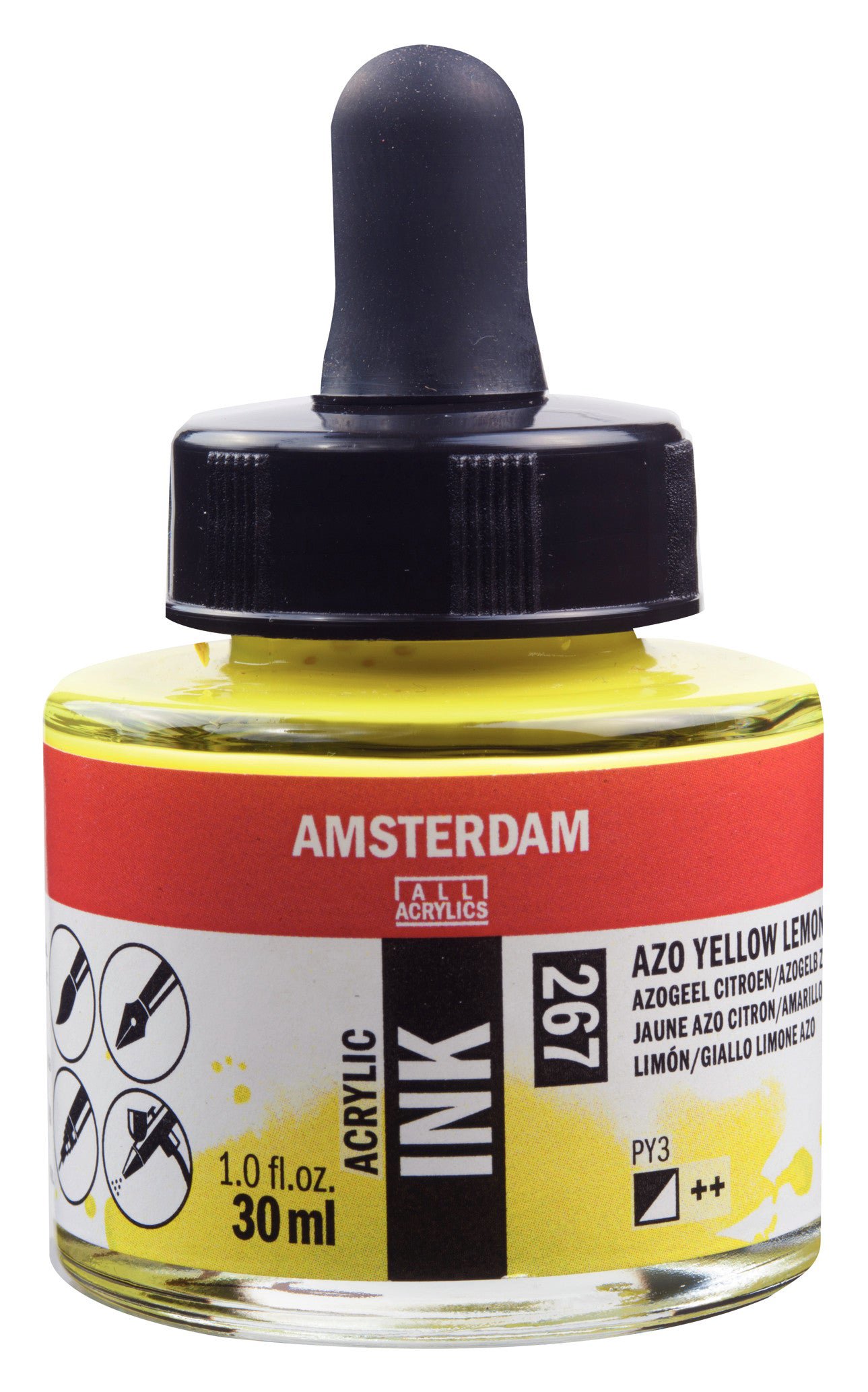 Amsterdam Acrylic Ink Bottle 30 ml Azo Yellow Lemon
