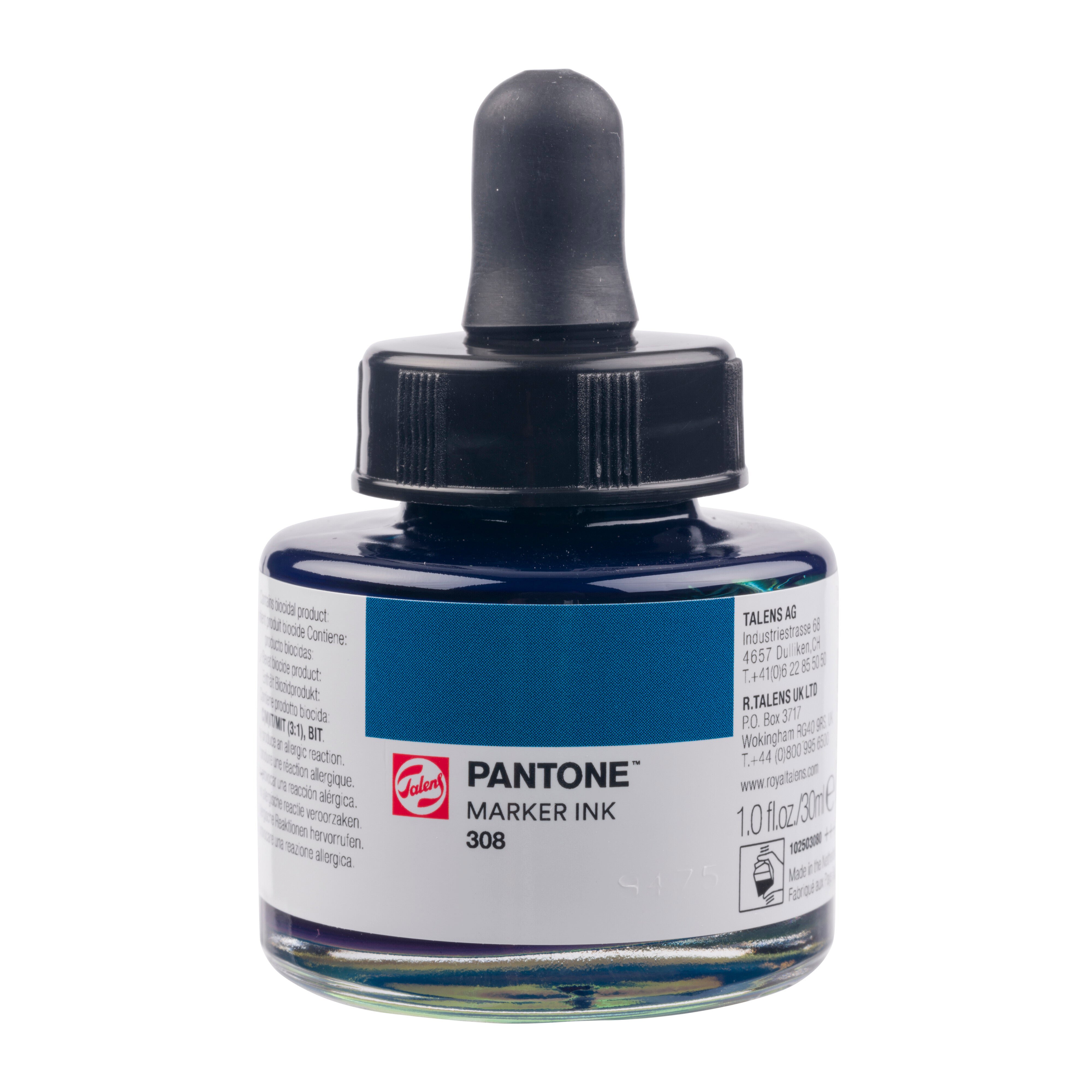 Talens Pantone Marker Ink 30ml Deep Cyan