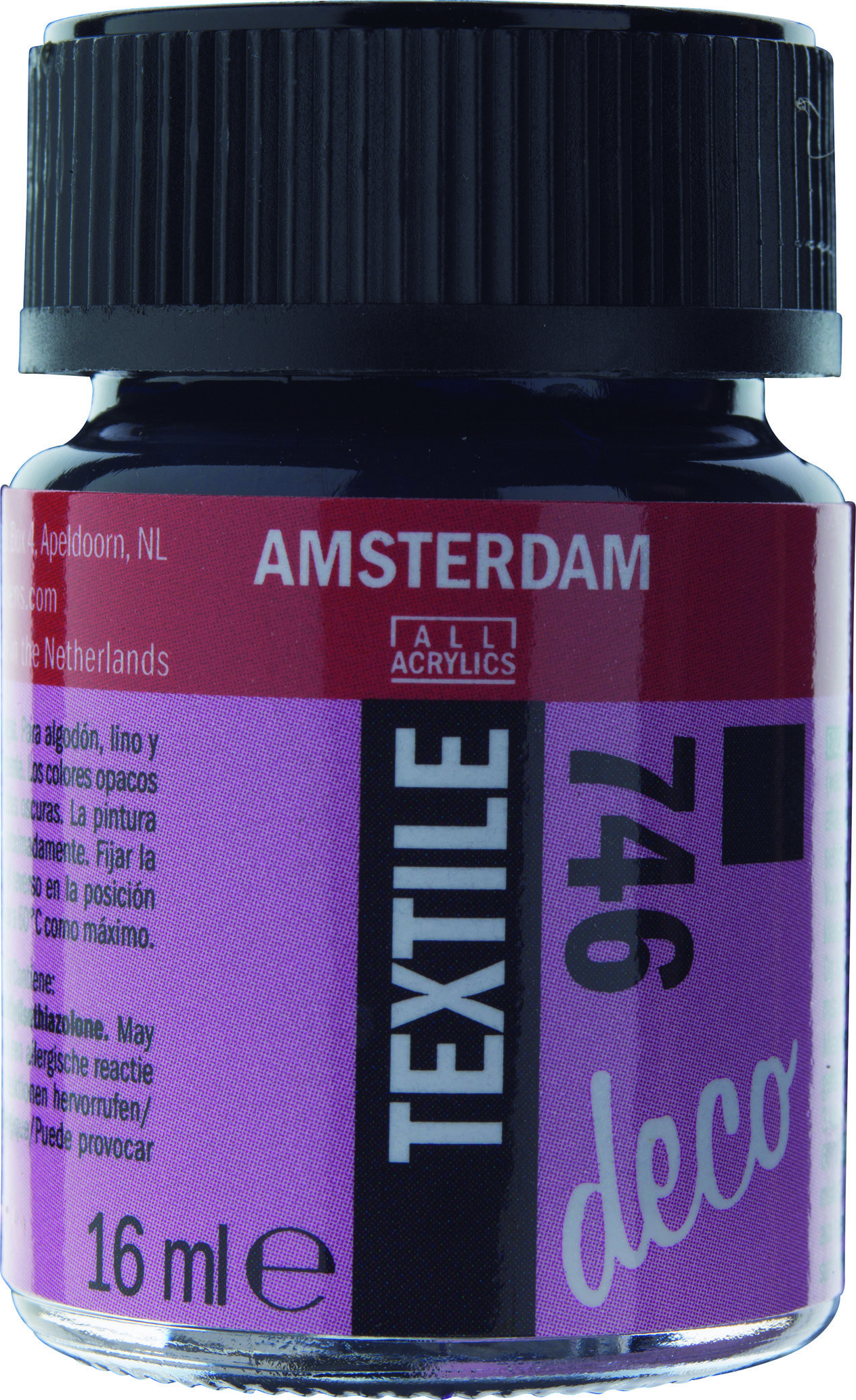 Amsterdam Acrylics Textile Paint Opaque Black 16ml