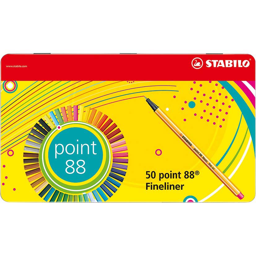 Stabilo Point 88 Metal Box 50 Pieces