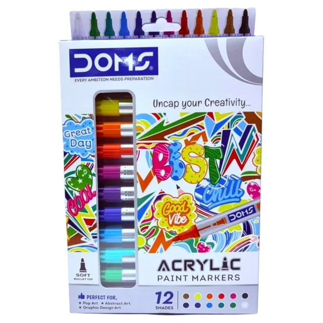 DOMS Acrylic Paint Marker 12 colors