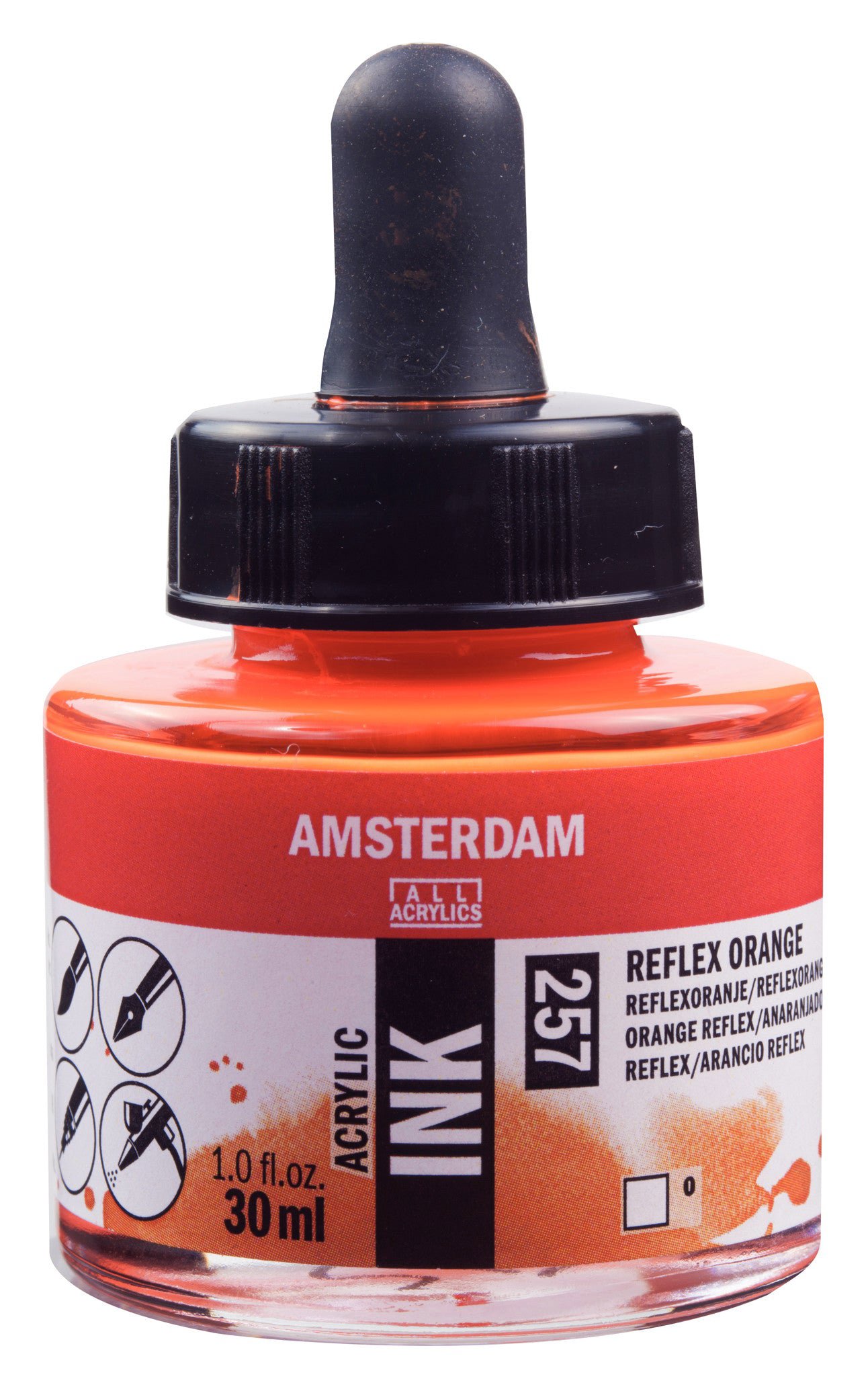 Amsterdam Acrylic Ink Bottle 30 ml Reflex Orange
