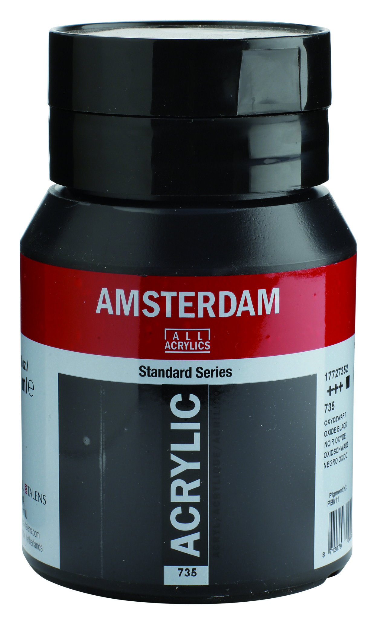 Amsterdam Standard Series Acrylic Jar 500 ml Oxide Black