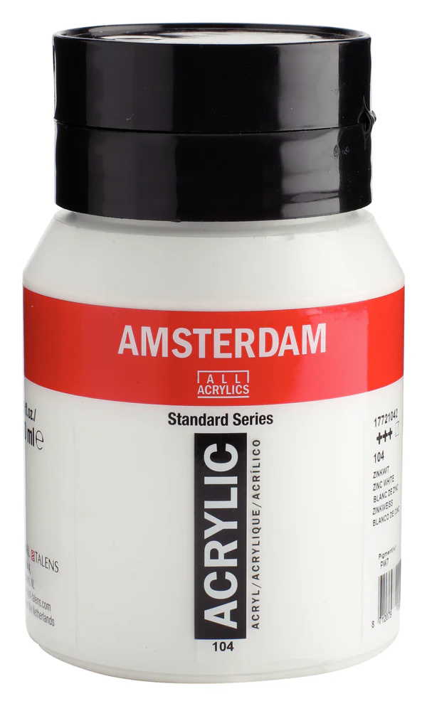Amsterdam Standard Series Acrylic Jar 500 ml Zinc White