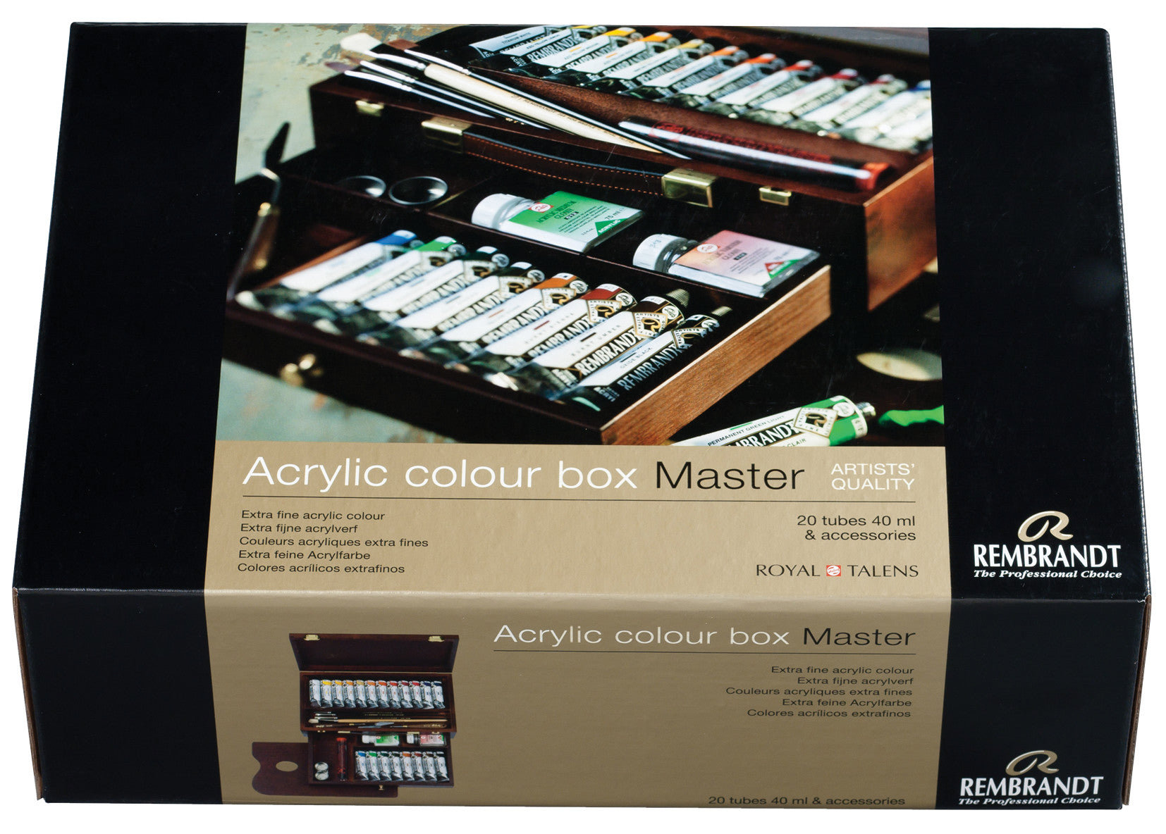 Rembrandt Master Acrylic Colour Wooden Box Set