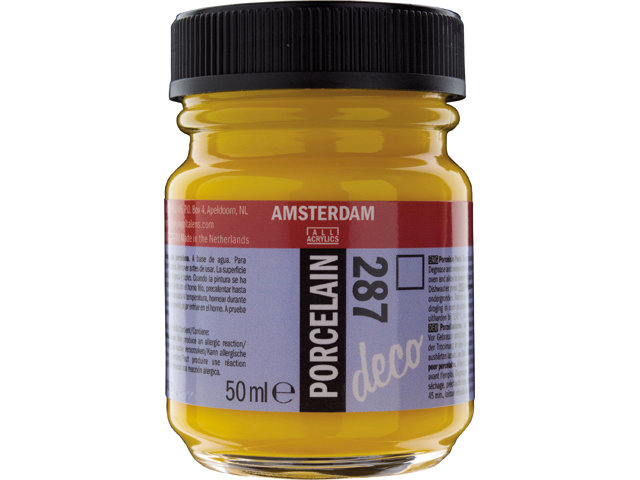 Amsterdam Acrylics Porcelain Paint Bright Yellow 50ml