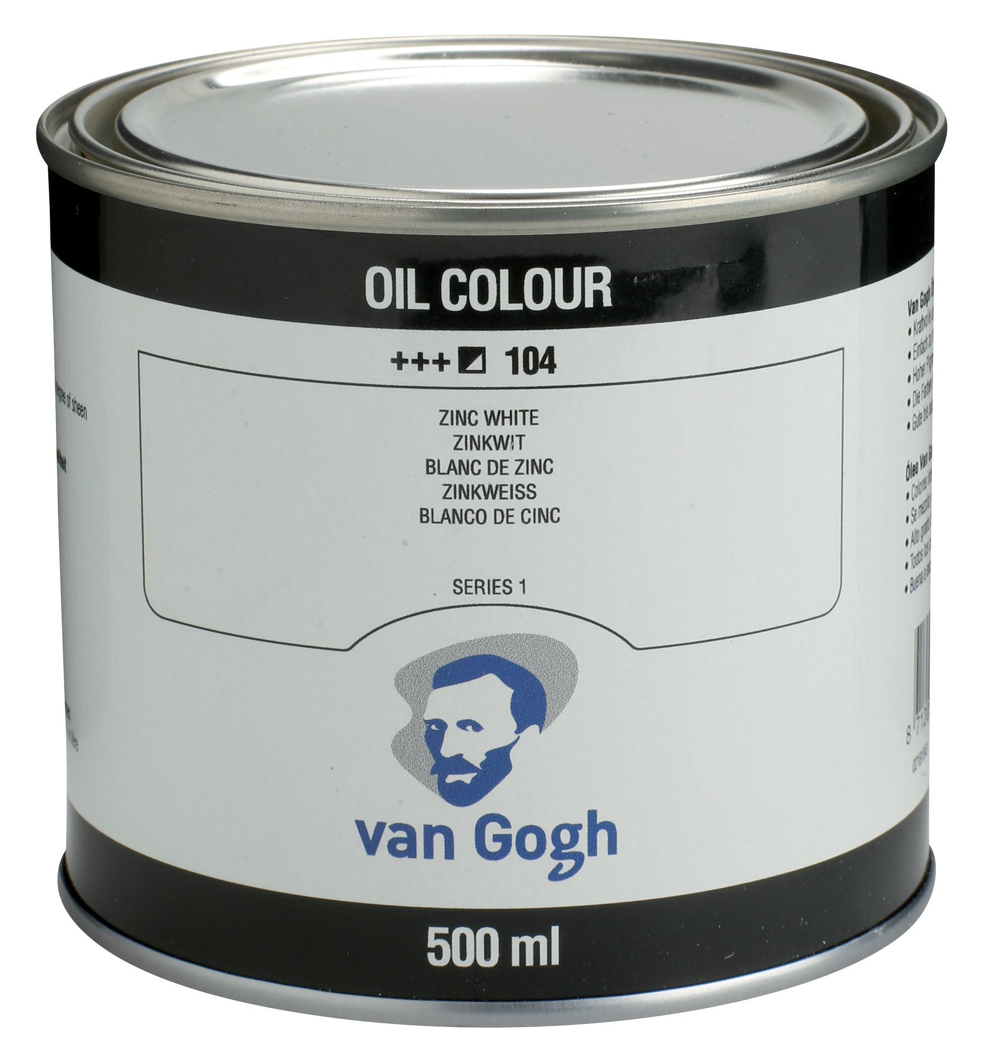 Van Gogh Oil Colour Tin 500 ml Zinc White (Safflower Oil)