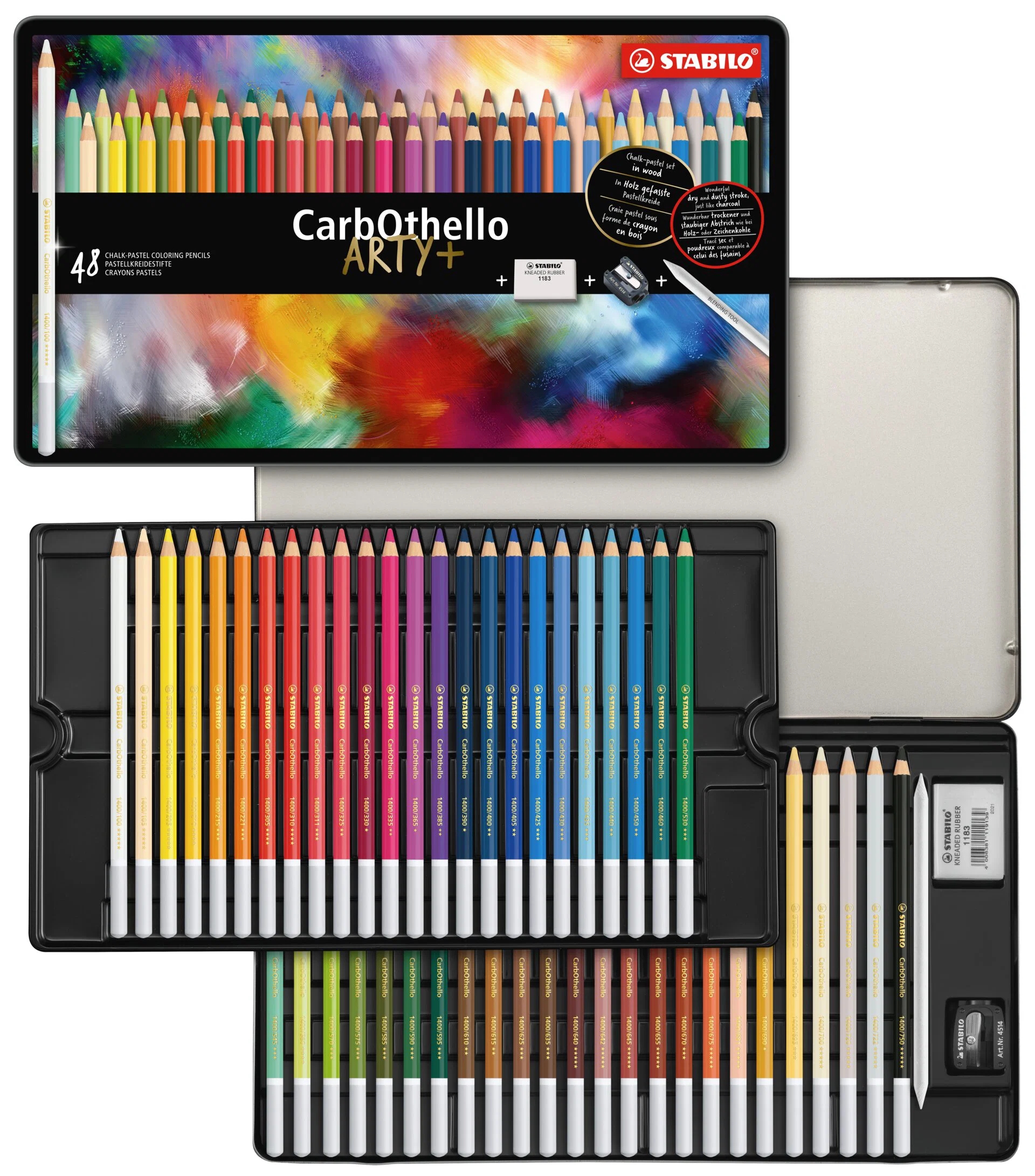 CarbOthello Pencil Metal Box 48 colors