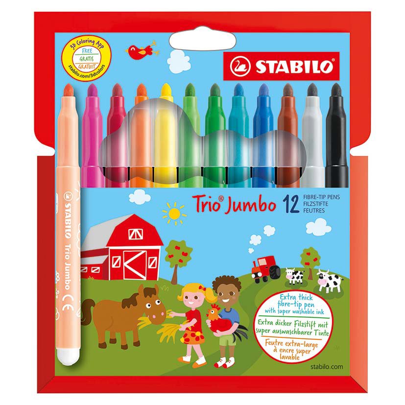 Stabilo Trio Jumbo Cardboard 12 Pieces