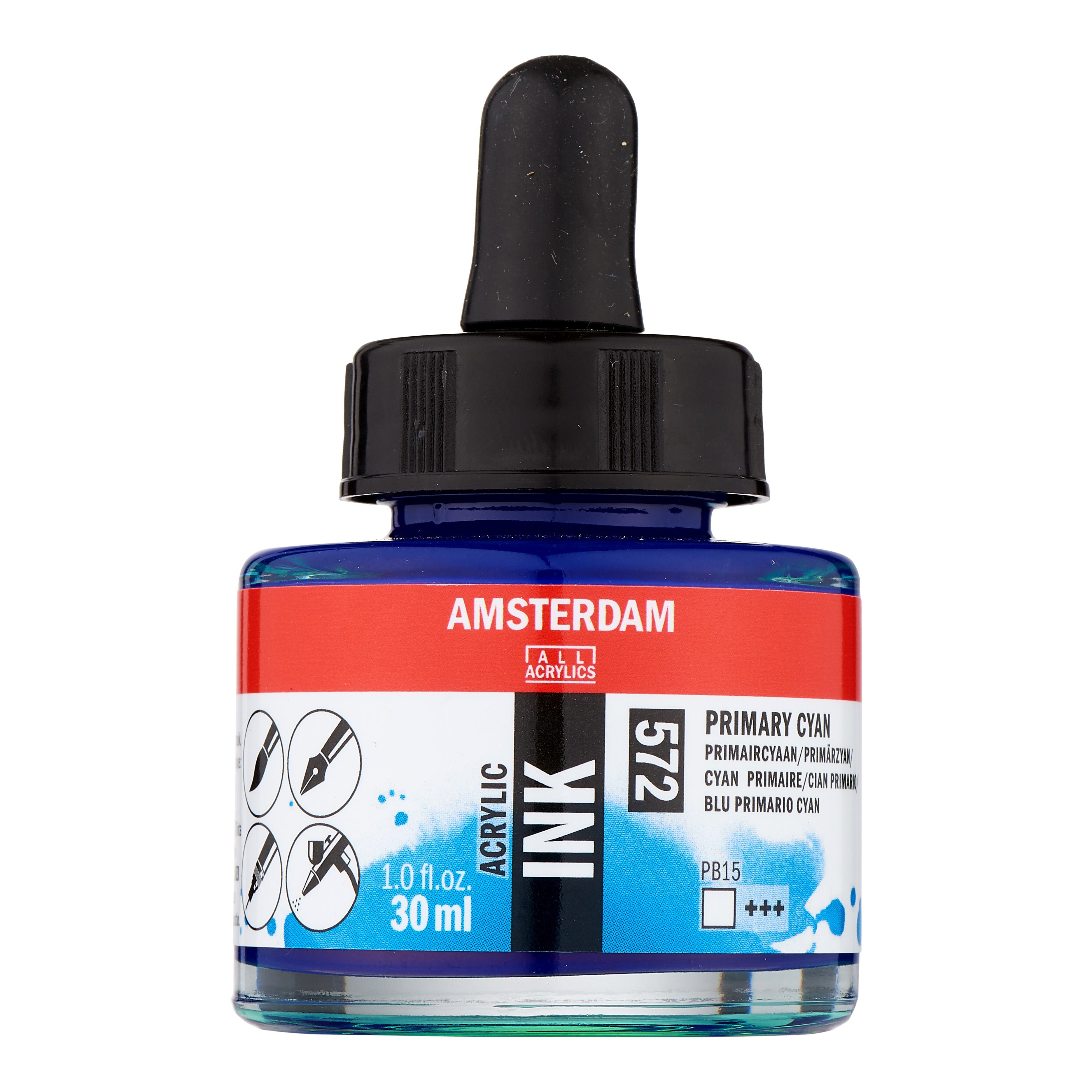 Amsterdam Acrylic Ink Bottle 30 ml B Primary Cyan