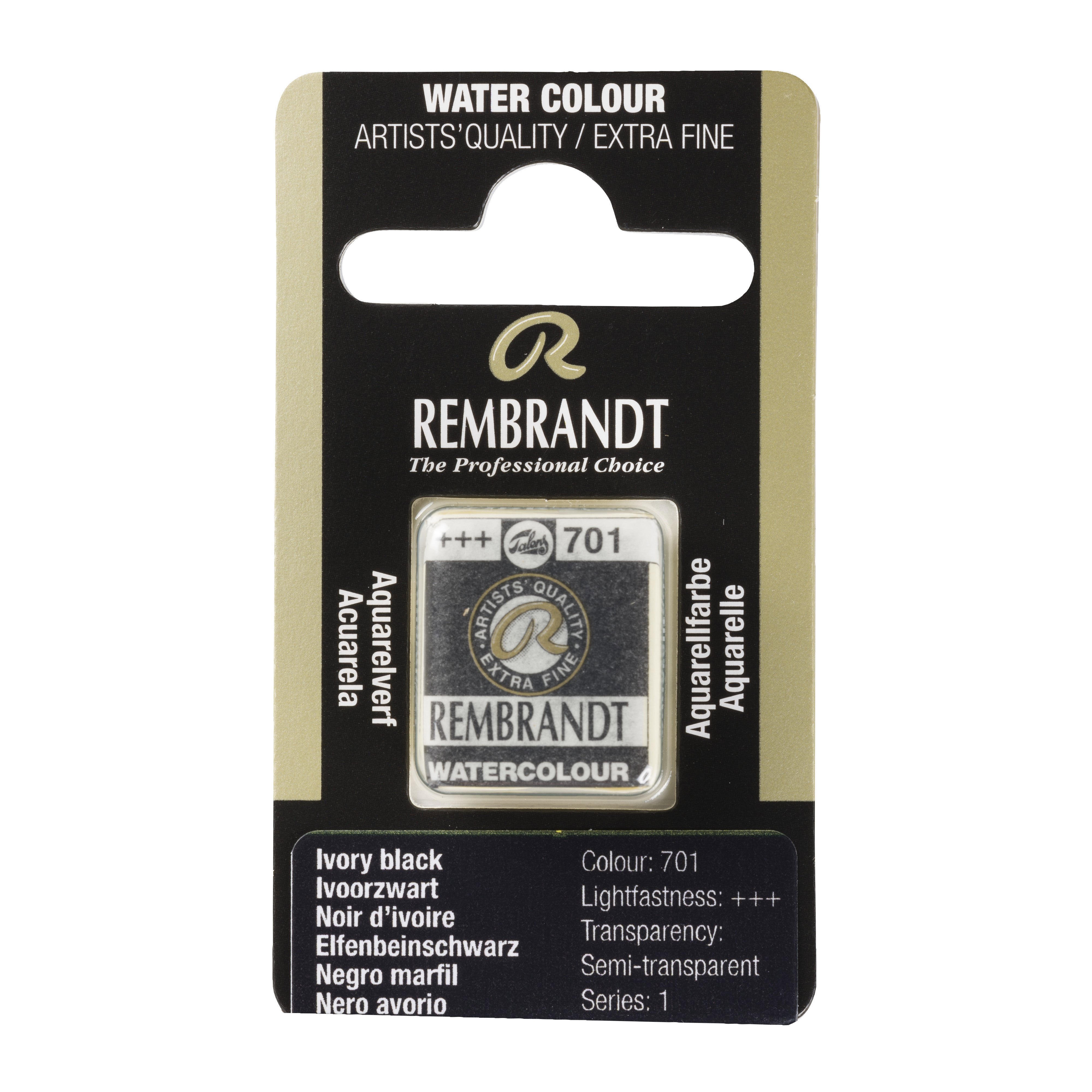 Rembrandt Watercolour Pan B Ivory Black 1 piece