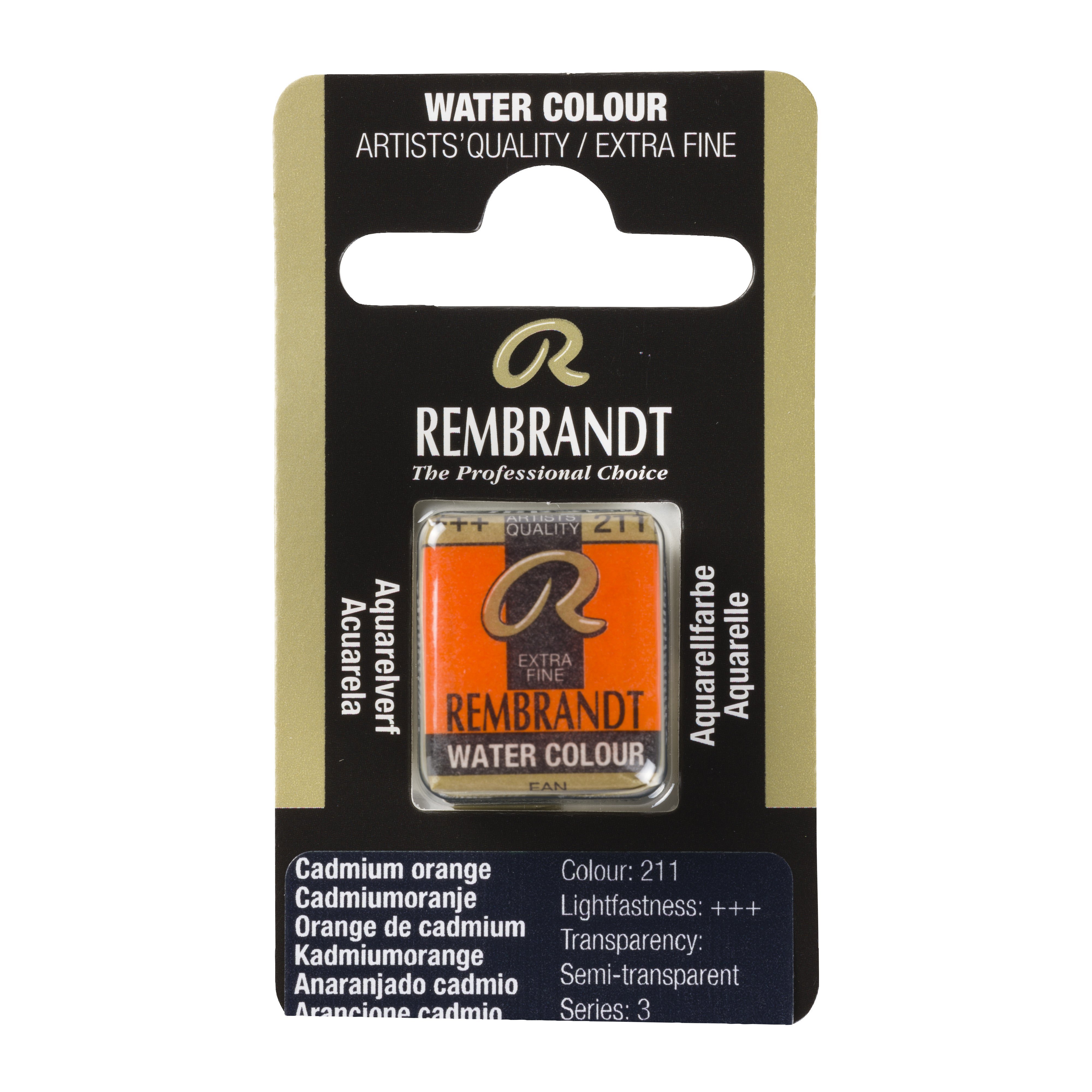 Rembrandt Watercolour Pan Cadmium Orange 1 piece