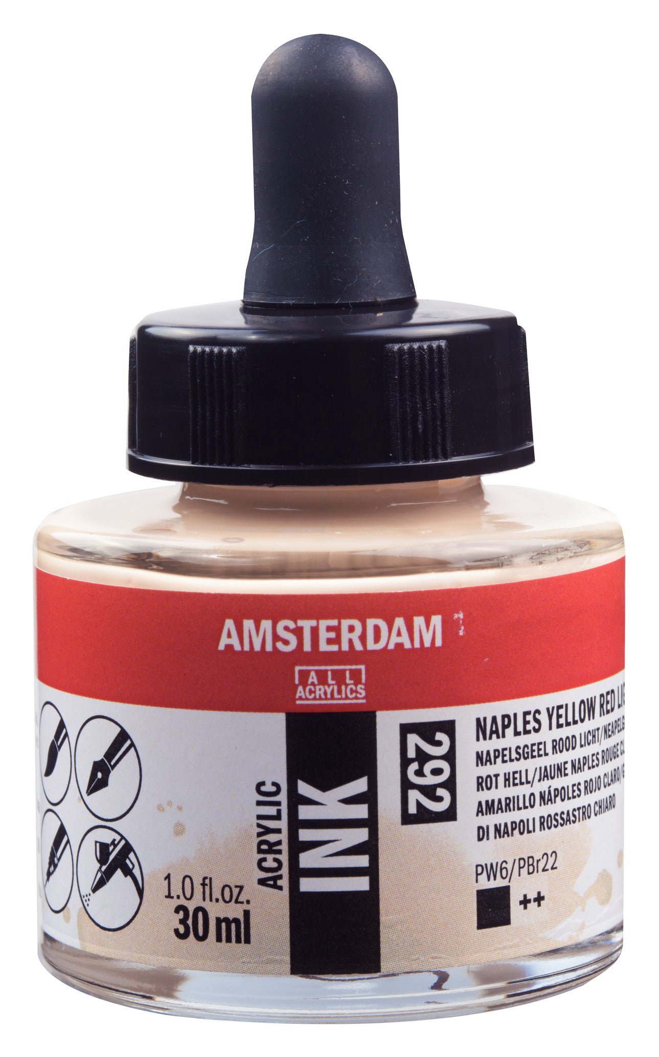 Amsterdam Acrylic Ink Bottle 30 ml B Naples Yellow Red Light