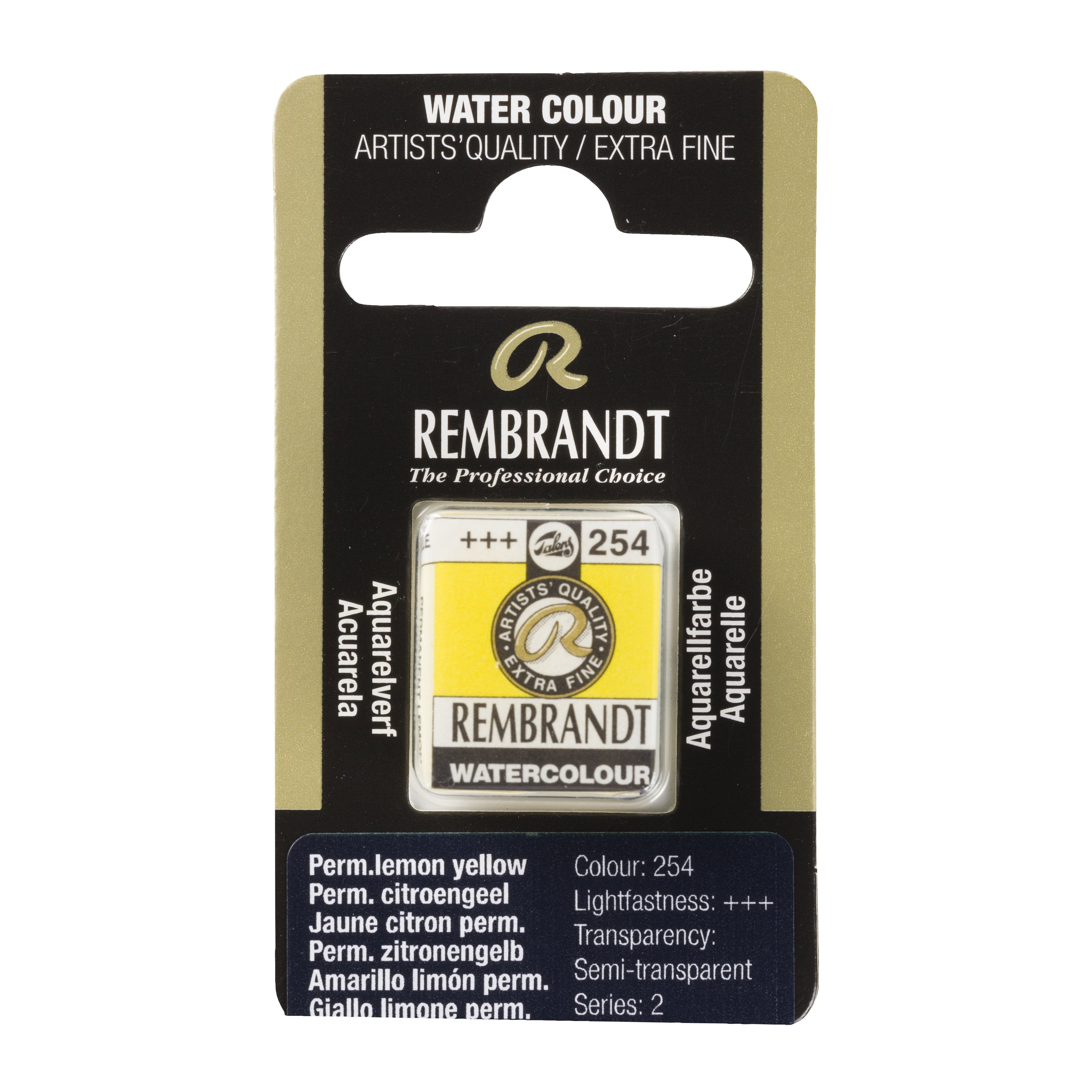 Rembrandt Watercolour Pan Permanent Lemon Yellow 1 piece