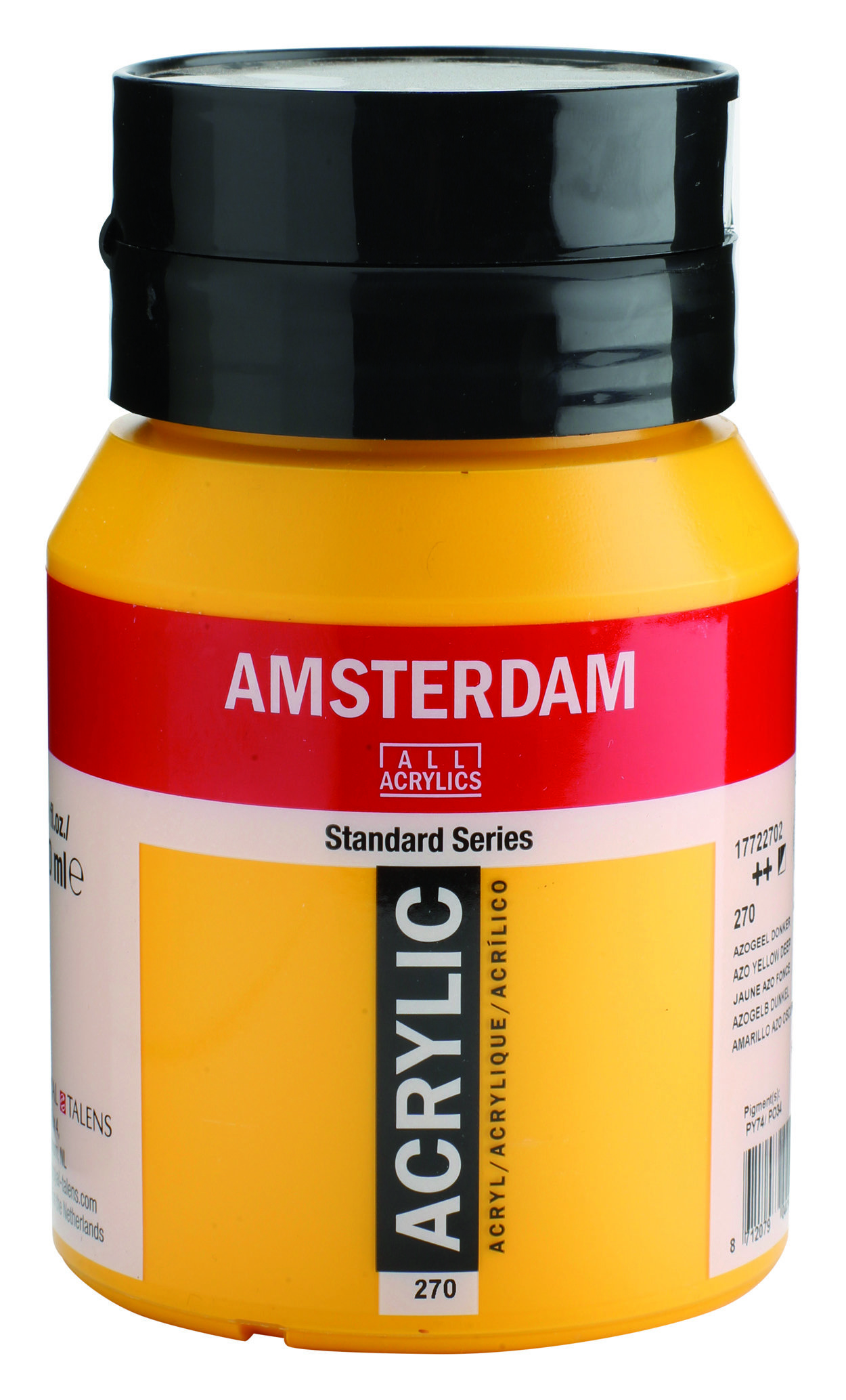 Amsterdam Standard Series Acrylic Jar 500 ml Azo Yellow Deep