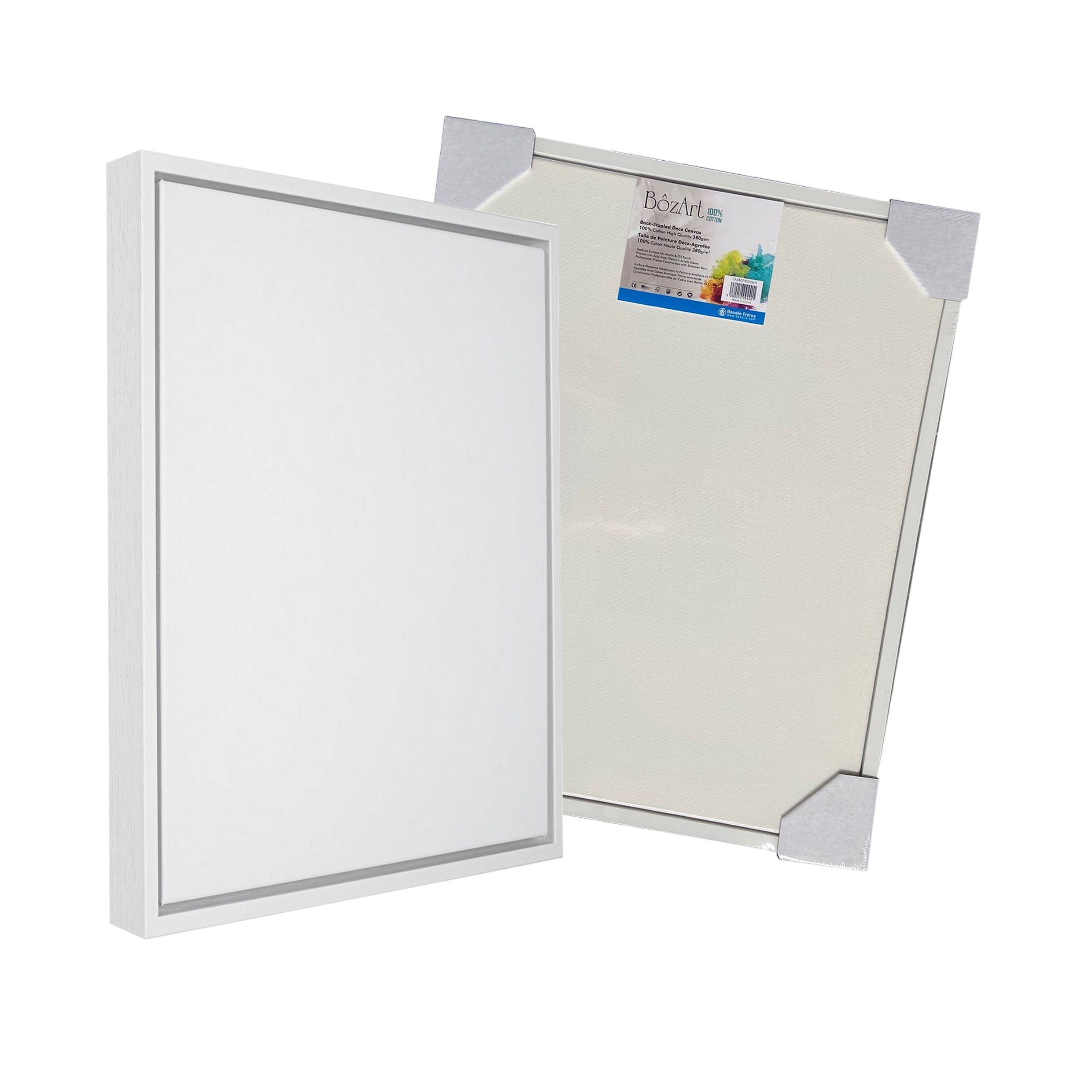 Bozart Canvas 380g 100% Cotton 40x50x1.5cm White Frame