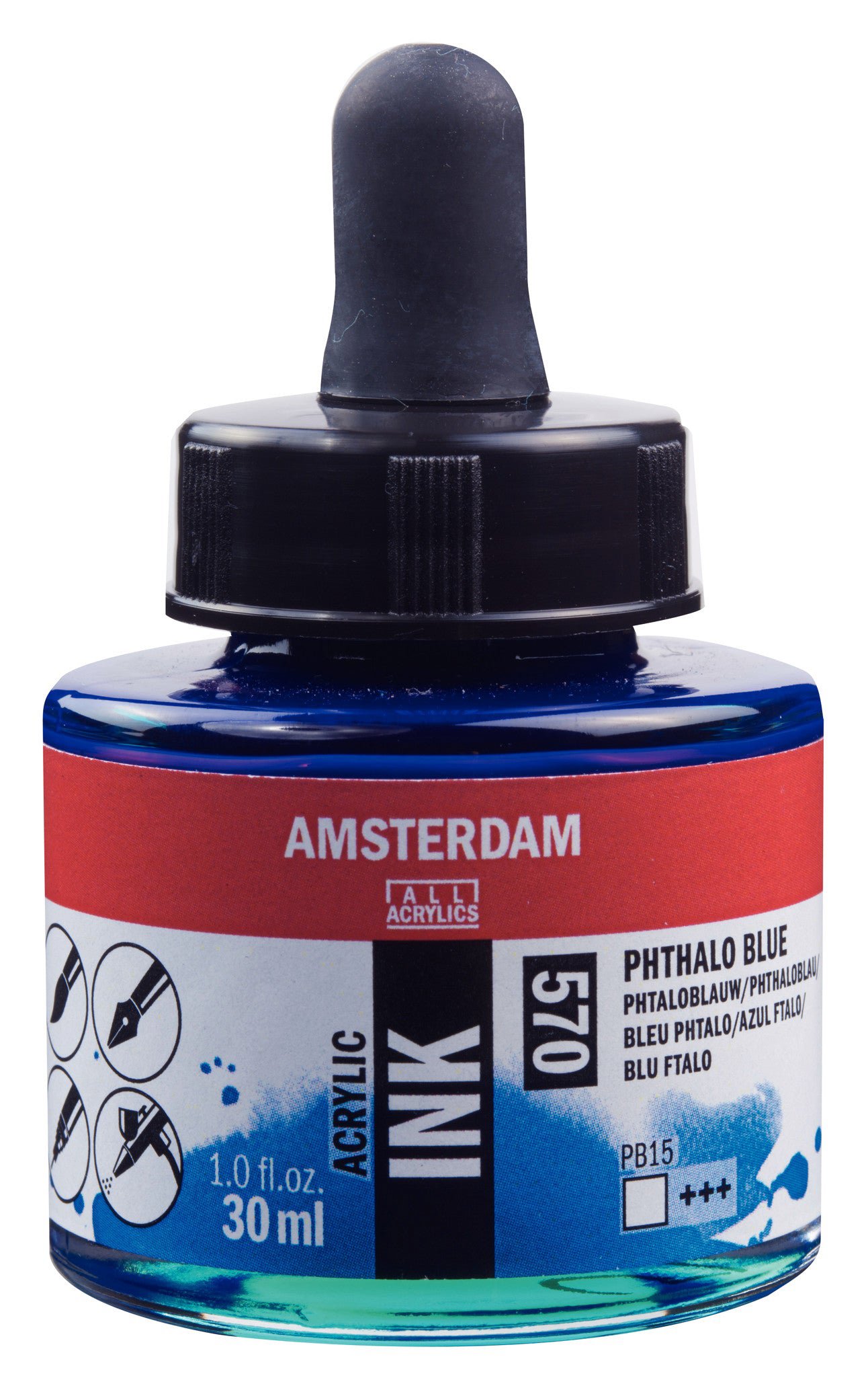 Amsterdam Acrylic Ink Bottle 30 ml B Phthalo Blue