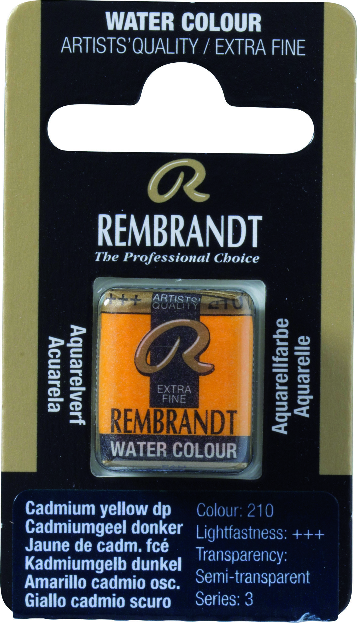 Rembrandt Watercolour Pan Cadmium Yellow Deep 1 piece