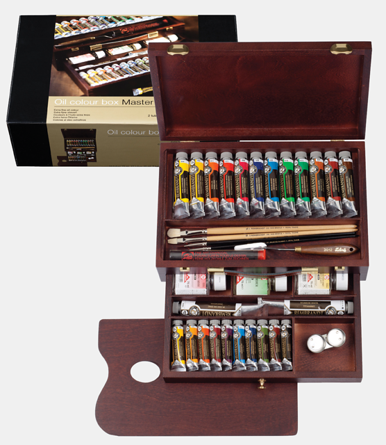 Rembrandt Oil colour wooden box set Master | 10 x 15 ml + 12 x 40 ml + 2 x 60 ml + accessories 10x15 ml Thumbnail