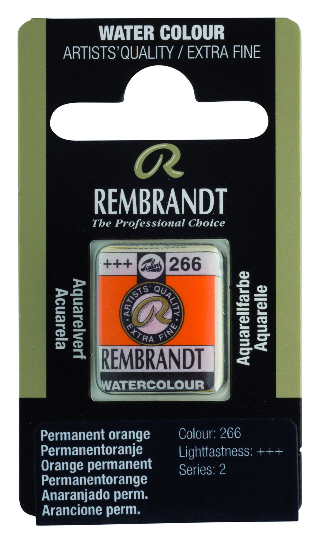 Rembrandt Watercolour Pan Permanent Orange 1 piece