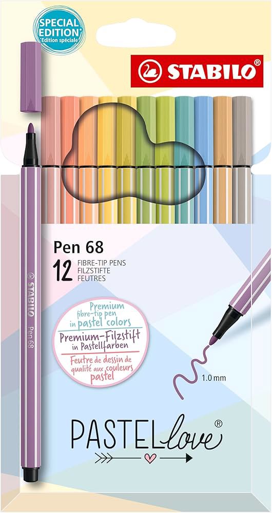 Stabilo Pen 68 Pastellove Wallet 12 Pieces