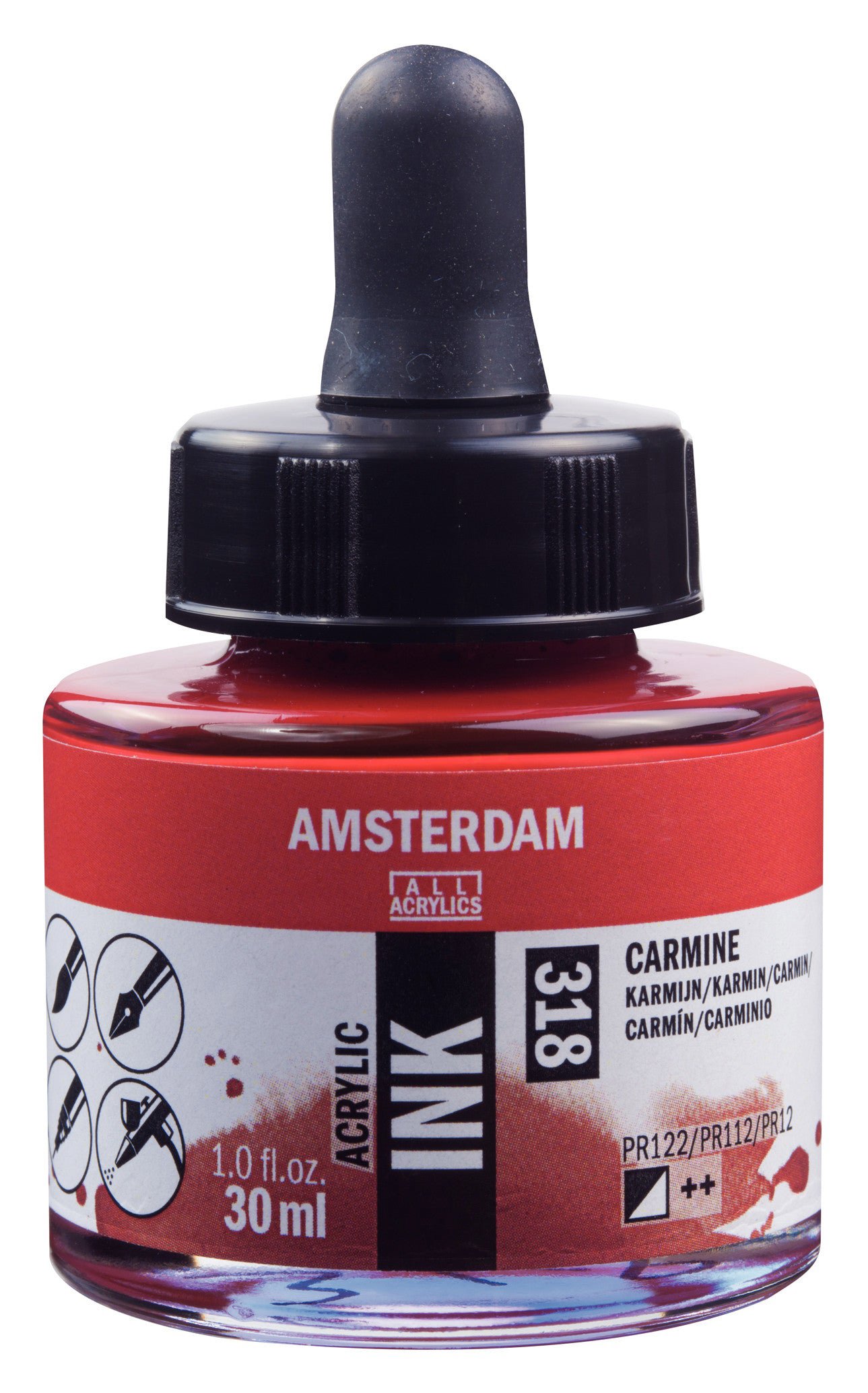 Amsterdam Acrylic Ink Bottle 30 ml Carmine