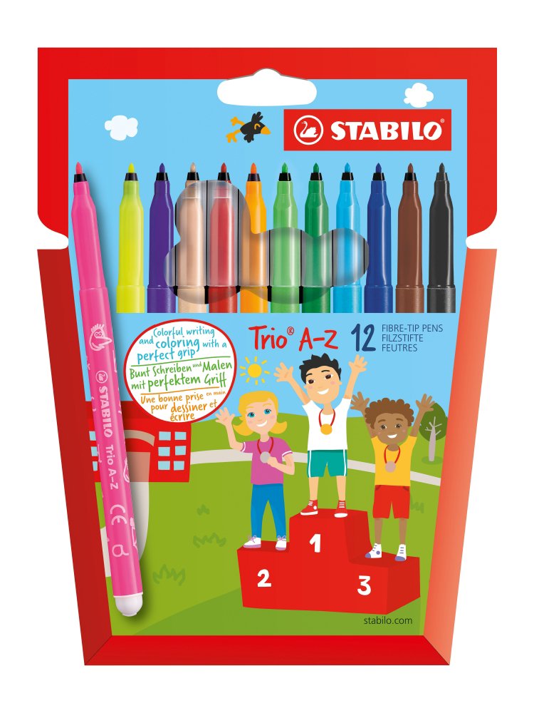 Trio A-Z 12pcs fibre pen wallet
