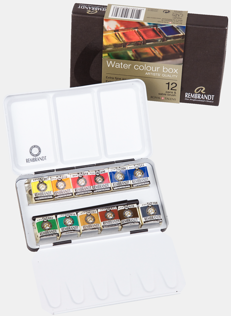 Rembrandt Watercolour Metal Tin Set – 12 Half Pans Thumbnail