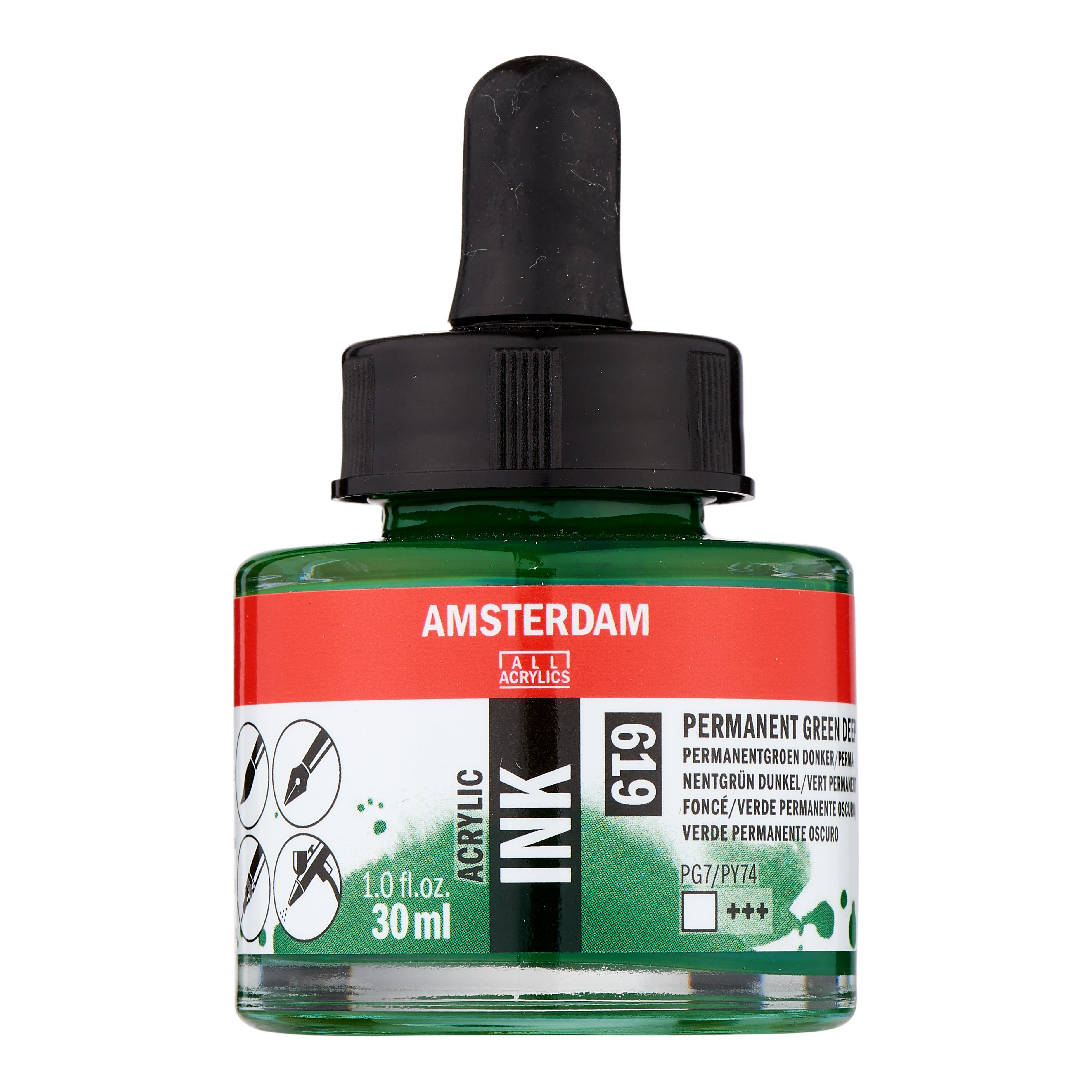 Amsterdam Acrylic Ink Bottle 30 ml Permanent Green Deep