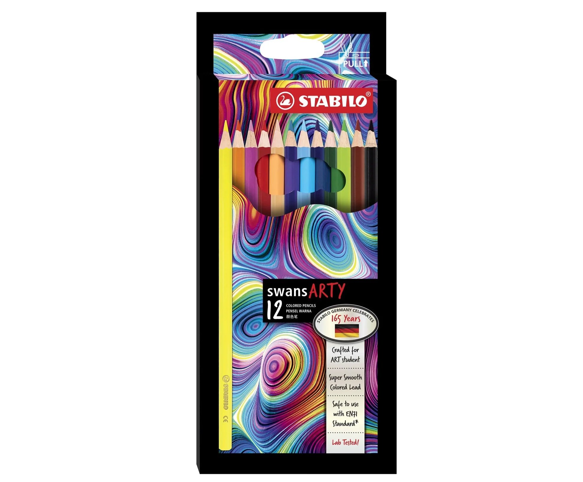 STABILO Swans ARTY Coloured Pencils 12 long pencils
