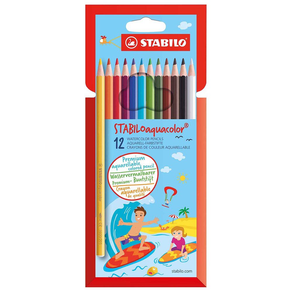 Stabilo Aquacolor Pencils Cardboard Wallet 12 Colors