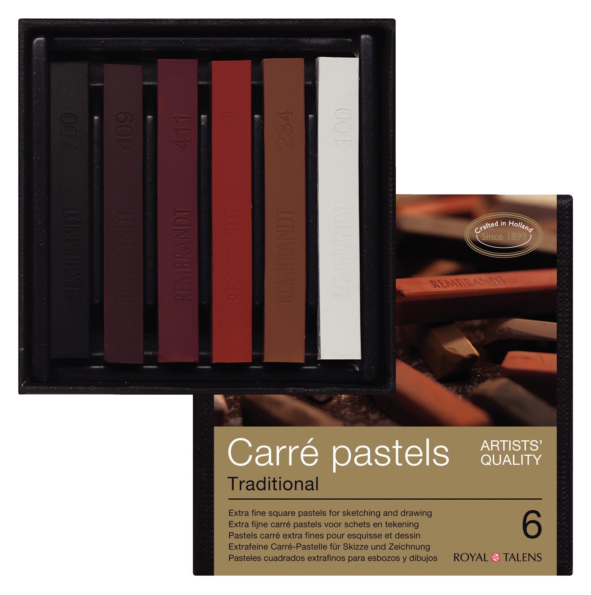 Rembrandt Carré Pastel Traditional Set 6 Colours
