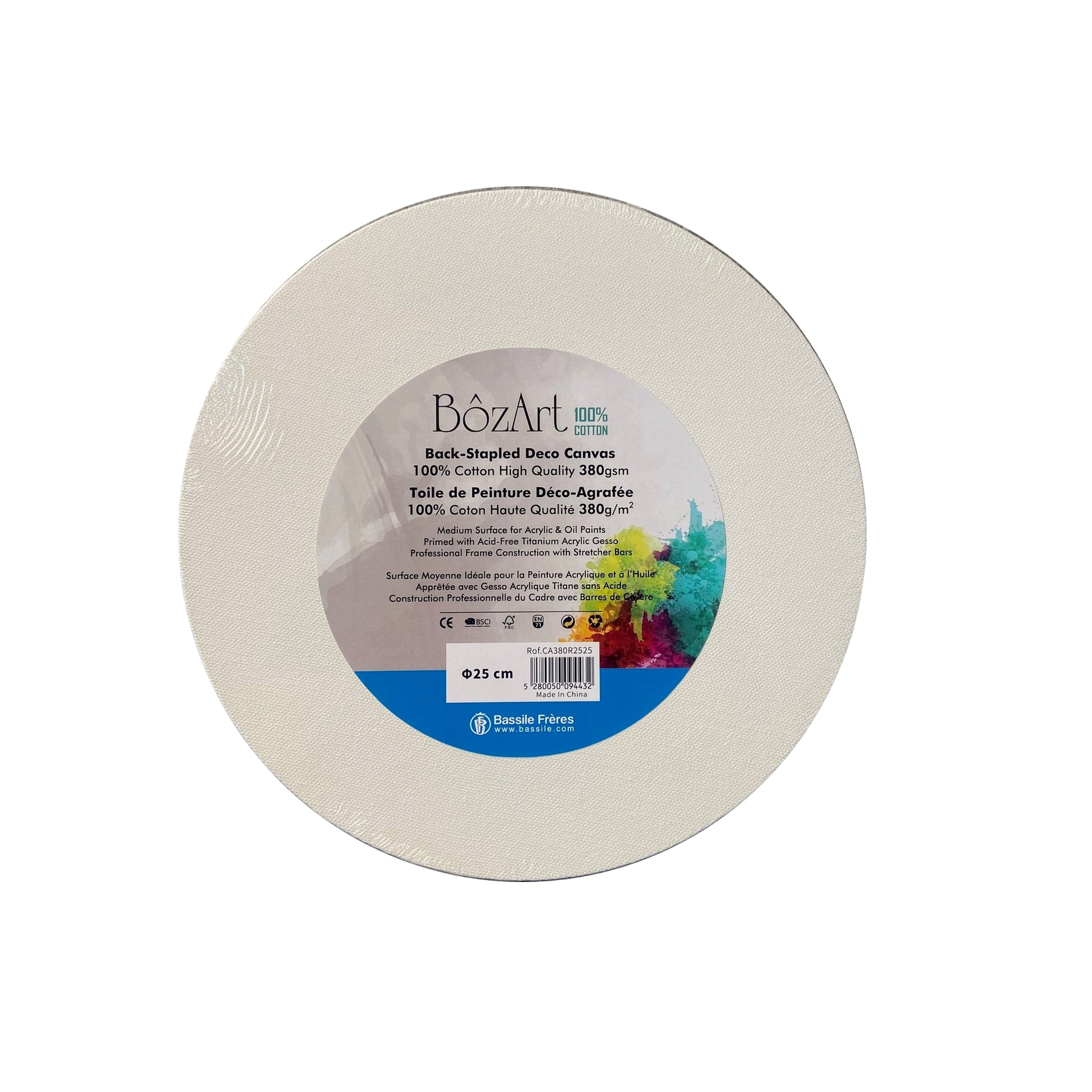 Bozart Canvas 380g 100% Cotton Round 25x25x1.5cm