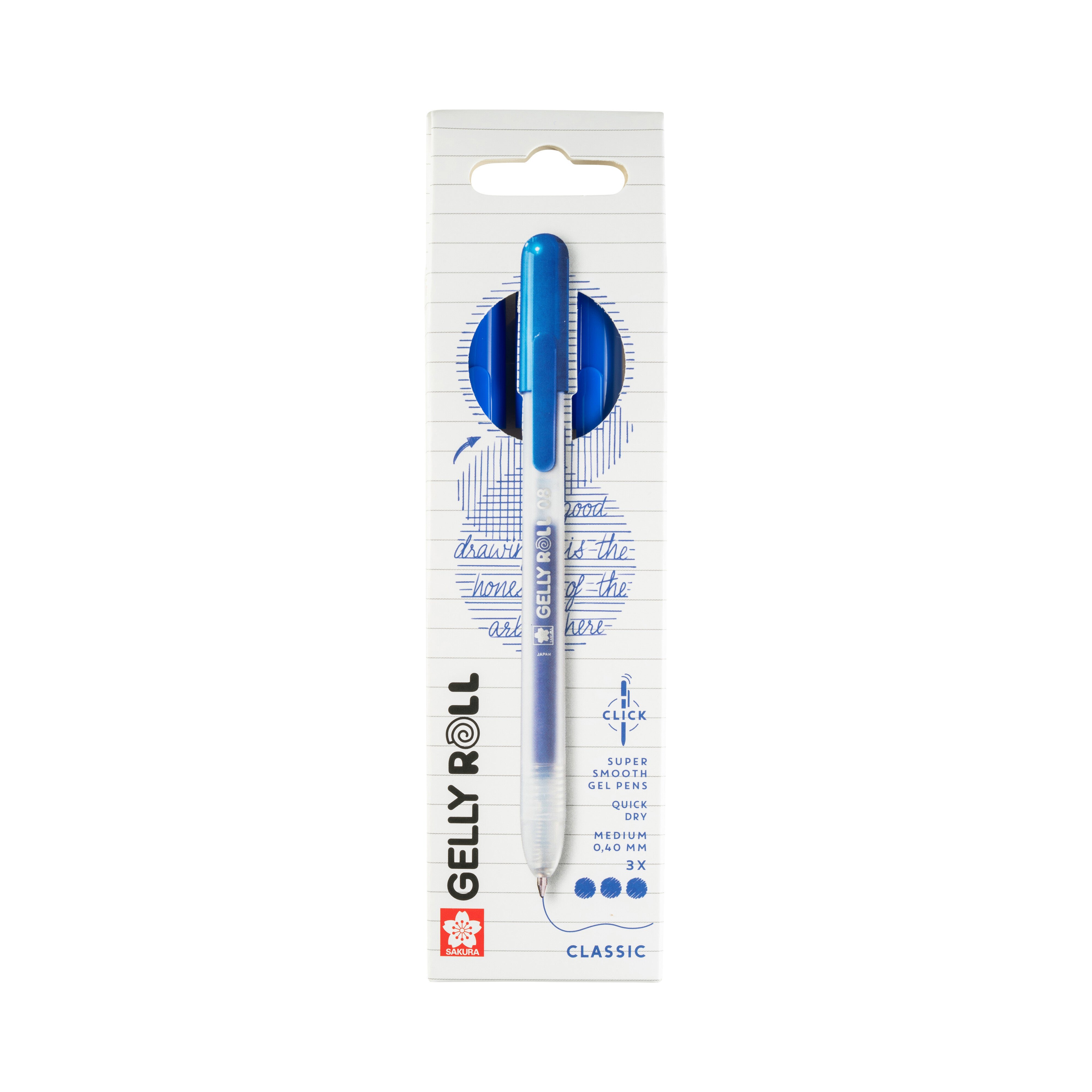 Sakura Gelly Roll Classic Retractable Gel Pens, 3-Pack Blue 1 Set