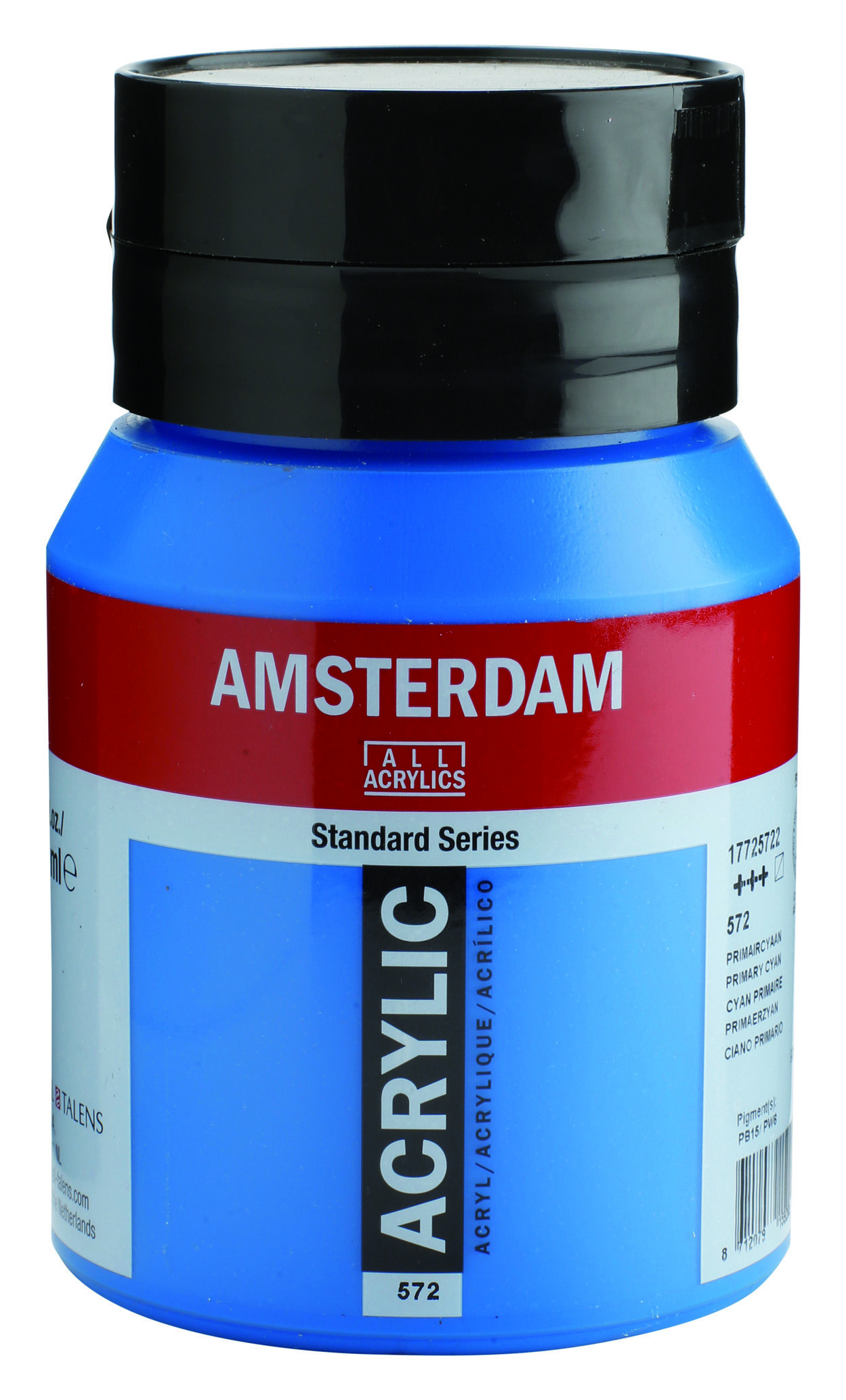 Amsterdam Standard Series Acrylic Jar 500 ml Primary Cyan