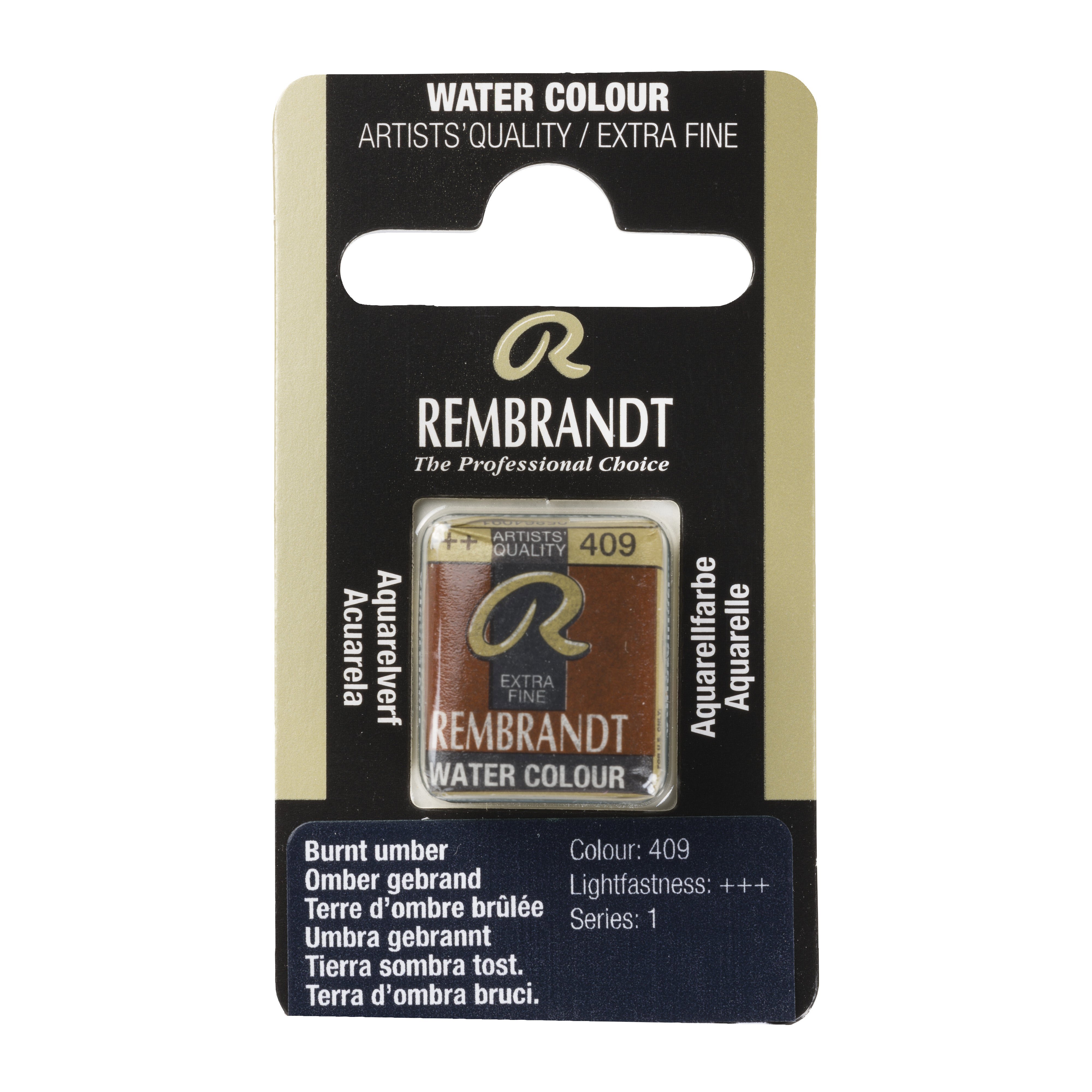 Rembrandt Watercolour Pan B Burnt Umber 1 piece