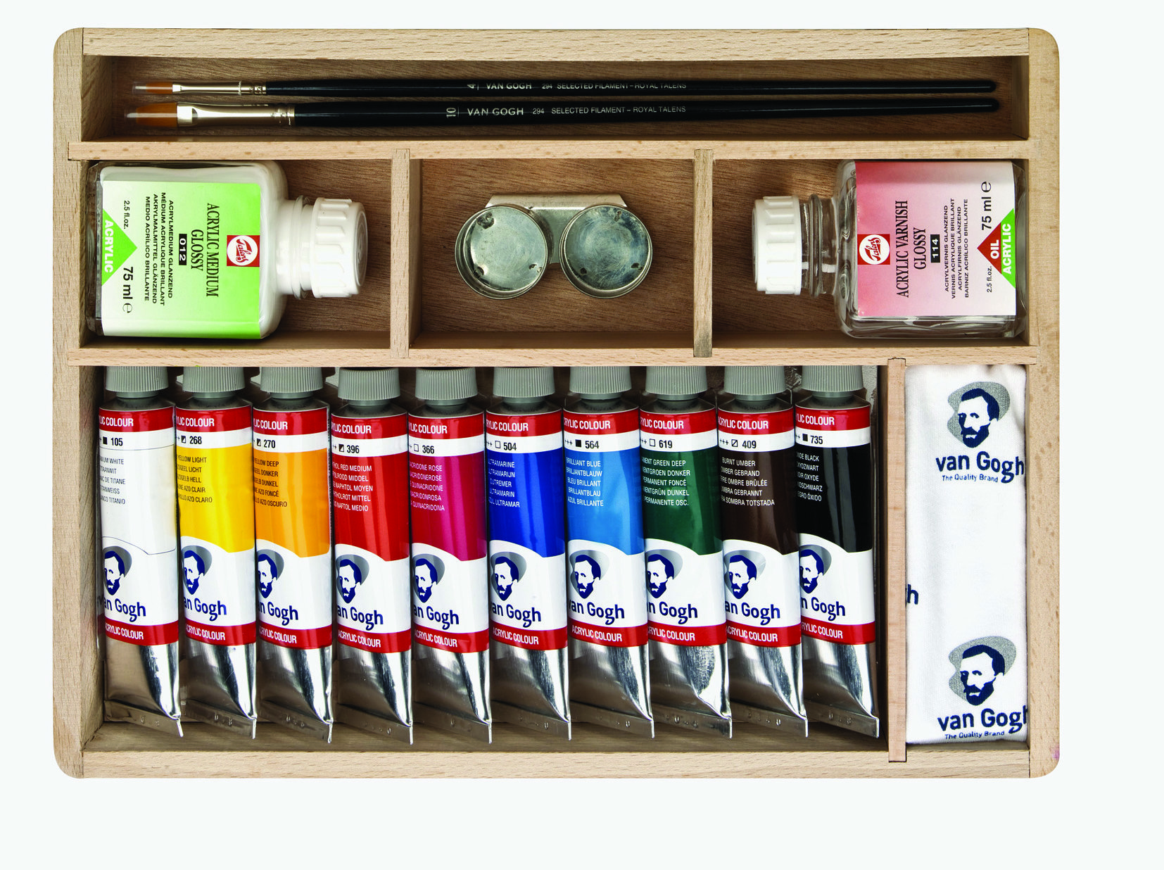 Van Gogh Acrylic colour wooden box Basic | 10 x 40 ml + accessories