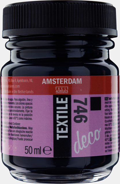 Amsterdam Acrylics Textile Paint Opaque Black 50ml Thumbnail