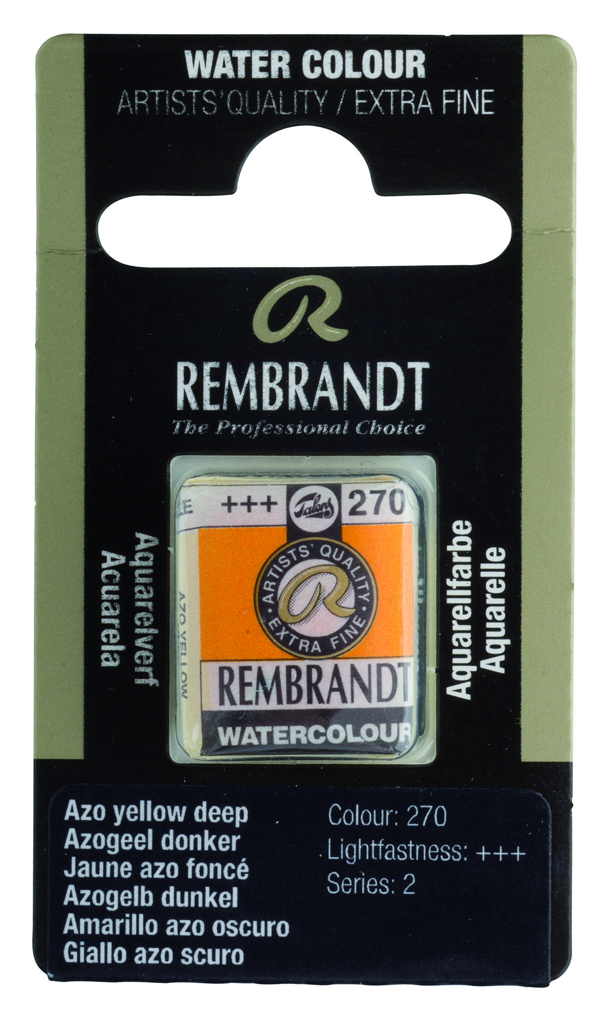 Rembrandt WaterColour Pan Azo Yellow Deep 1 piece