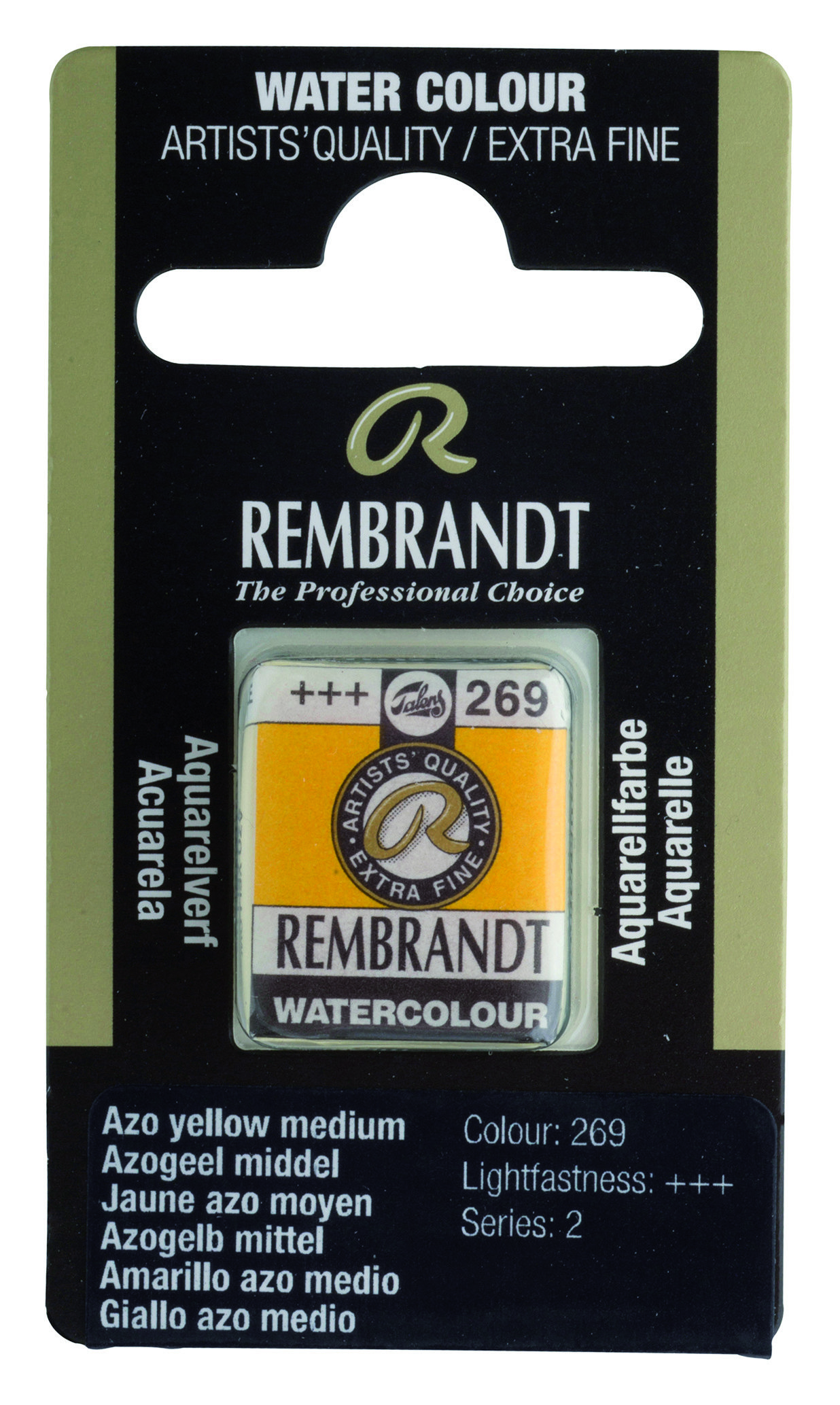 Rembrandt Watercolour Pan Azo Yellow Medium 1 piece