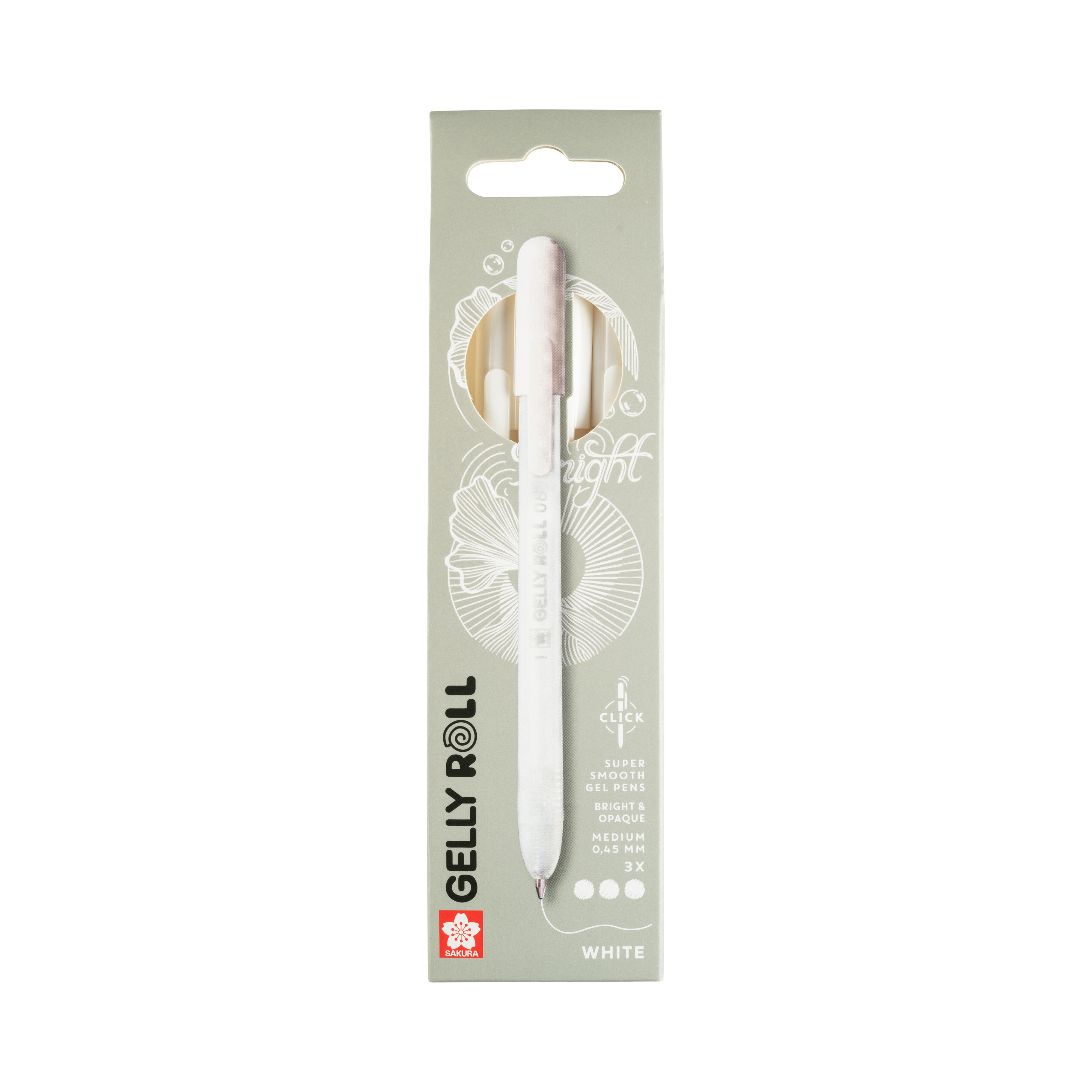 Sakura Gelly Roll Classic Retractable Gel Pens, 3-Pack White 1 Set