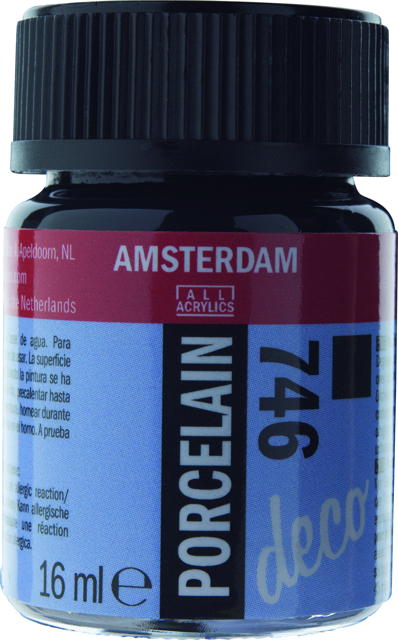 Amsterdam Acrylics Porcelain Paint Opaque Black 16ml