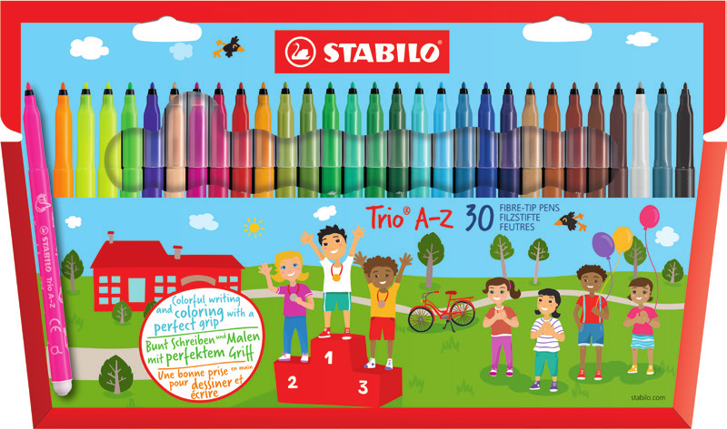 Stabilo Trio A-Z Fiber Pen Wallet 30 Pieces