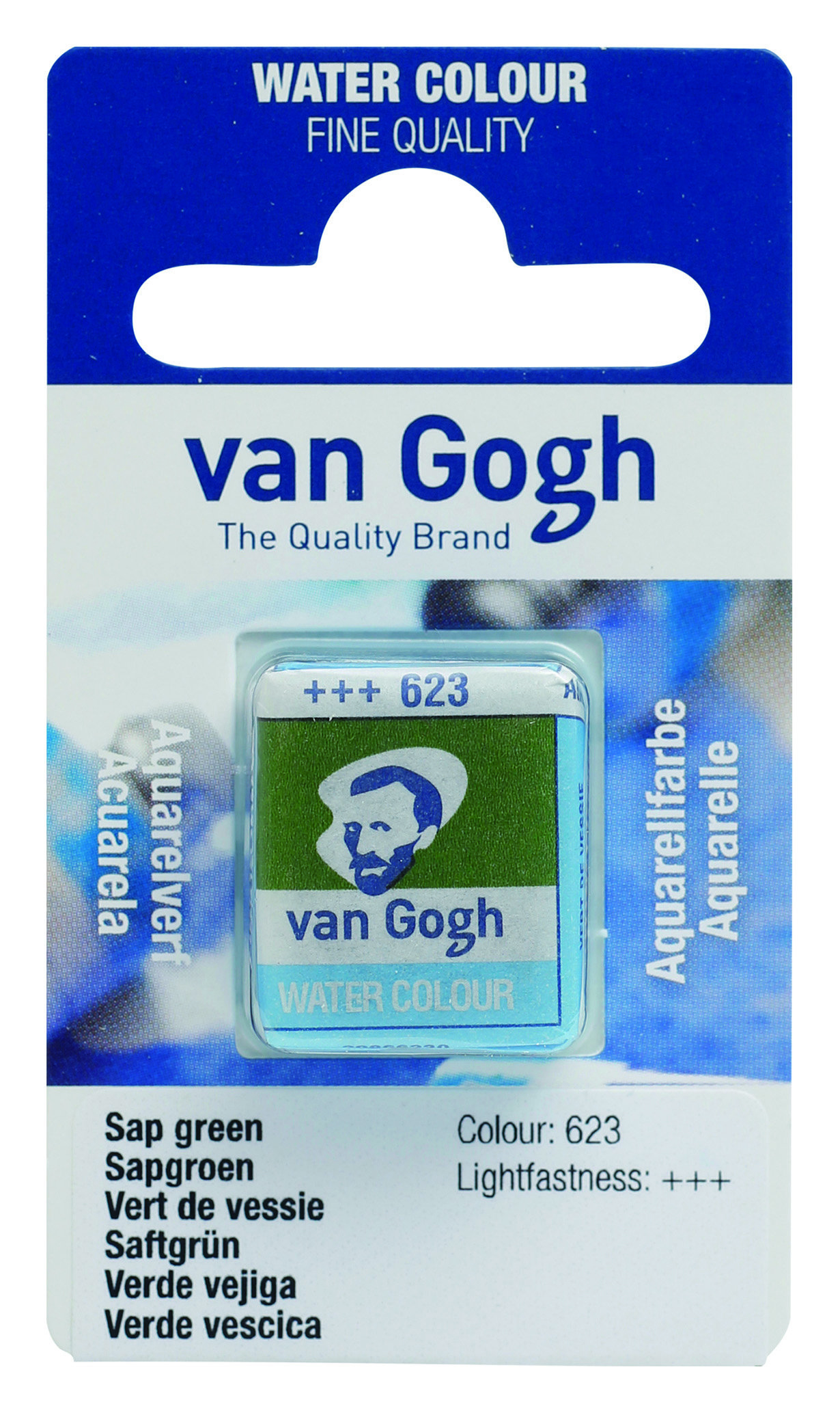 Van Gogh Watercolour Pan Permanent Yellowish Green 1 piece