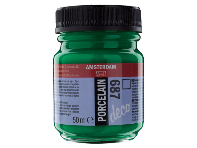 Amsterdam Acrylics Porcelain Paint Bright Green 50ml